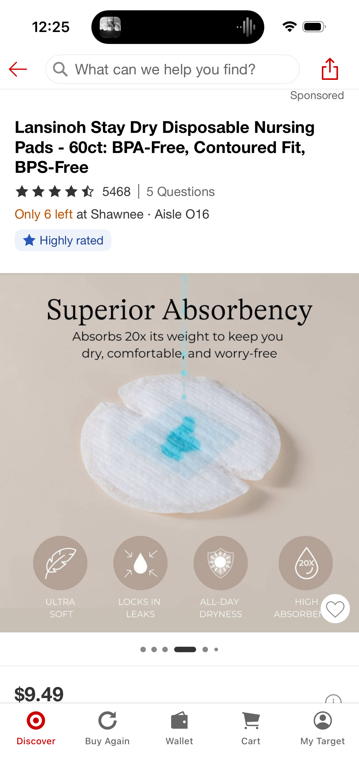 Lansinoh Stay Dry Disposable Nursing Pads - 60ct: BPA-Free, Contoured Fit, BPS-Free