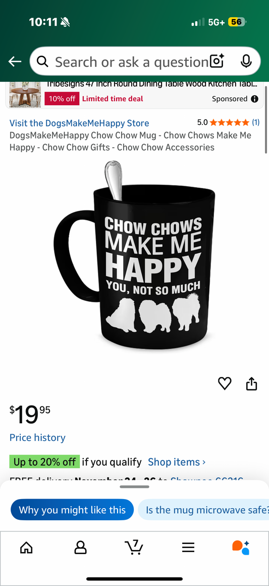 DogsMakeMeHappy Chow Chow Mug - Chow Chows Make Me Happy - Chow Chow Gifts - Chow Chow Accessories
