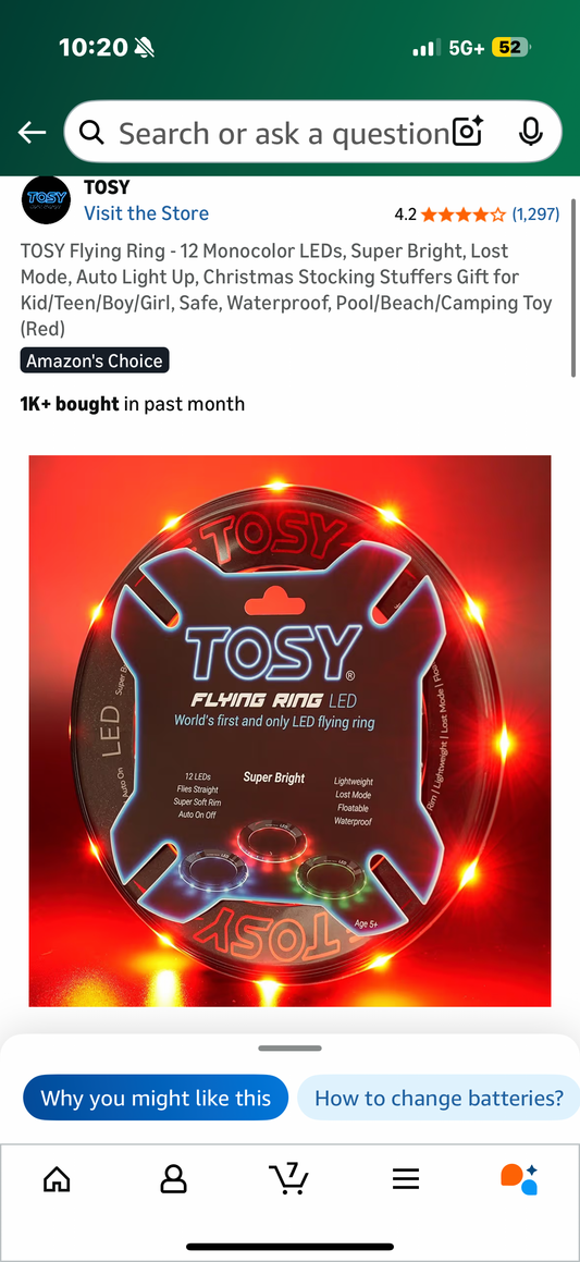 Flying Ring - 12 Monocolor LEDs, Super Bright, Lost Mode, Auto Light Up, Christmas Stocking Stuffers Gift for Kid/Teen/Boy/Girl, Safe, Waterproof, Pool/Beach/Camping Toy (Red)