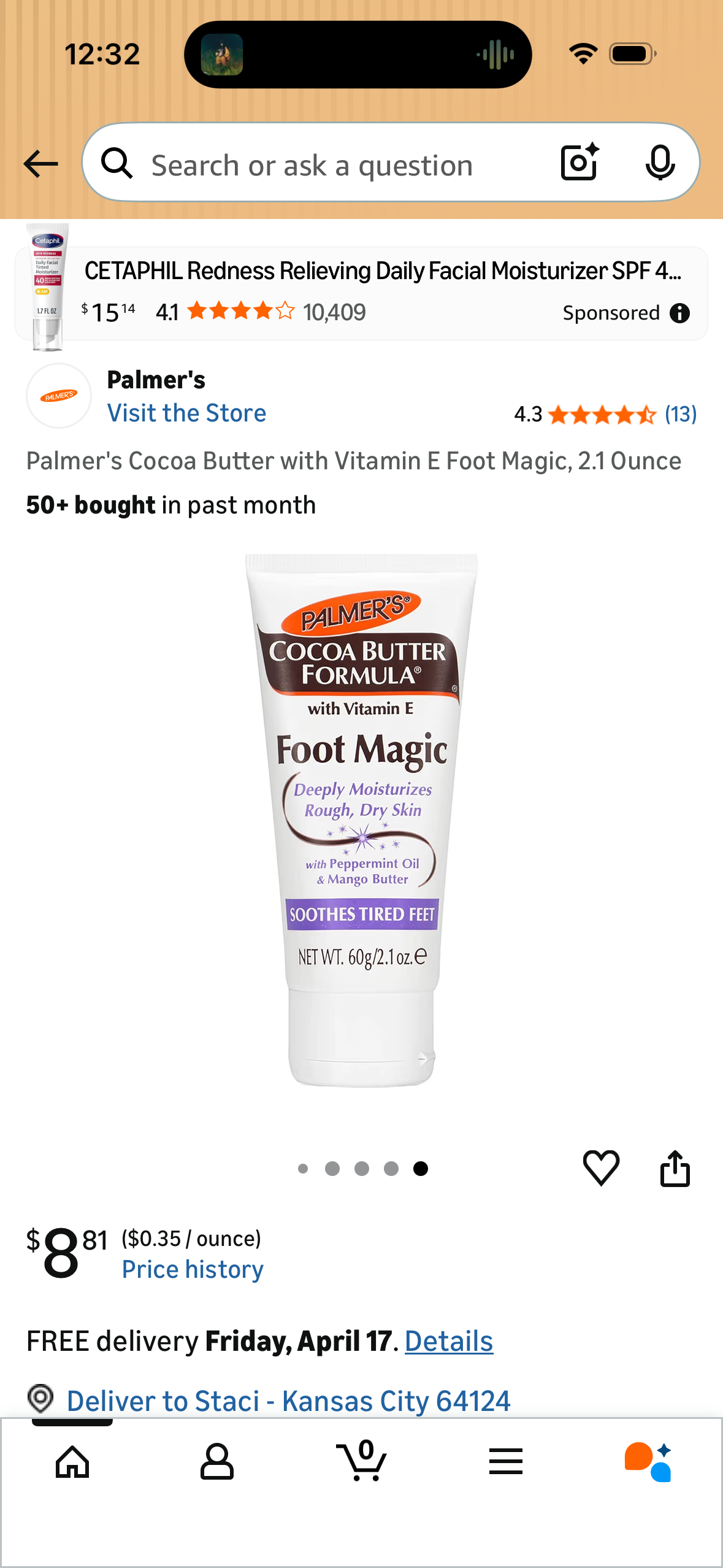 Palmer's Cocoa Butter with Vitamin E Foot Magic, 2.1 Ounce