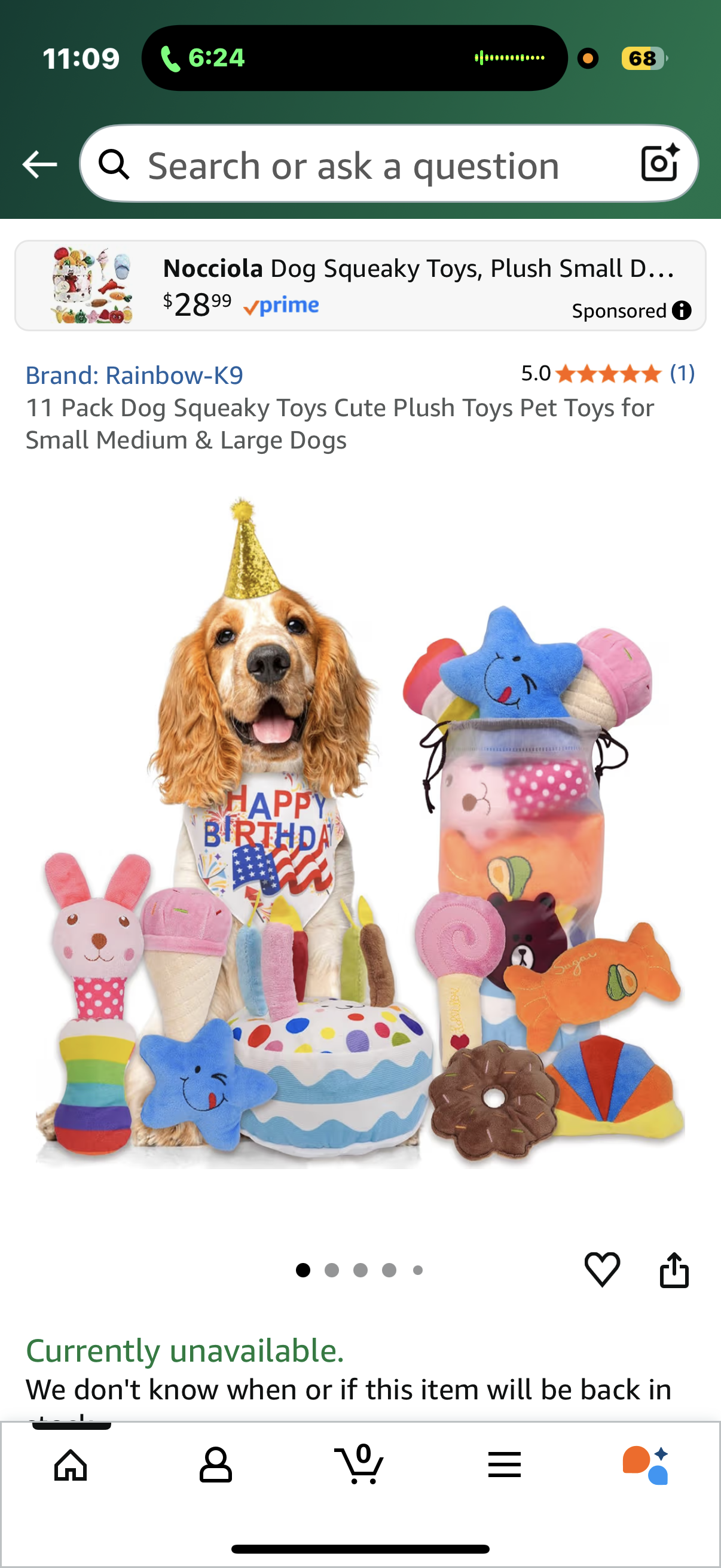 Rainbow-K9 11 Pack Dog Squeaky Toys Cute Plush Toys Pet Toys for Small Medium & Large Dogs Birthday Squeaky Cake Toys Dog