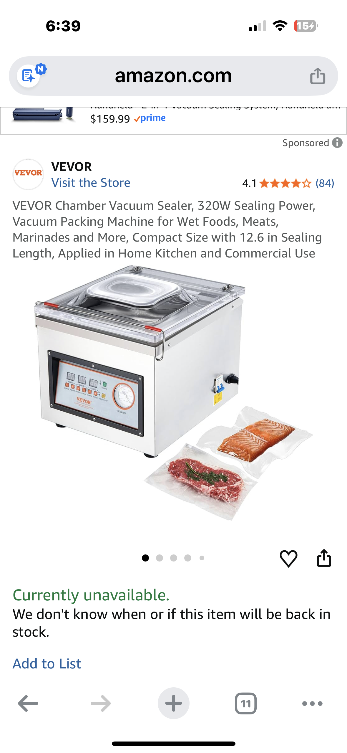 VEVOR Chamber Vacuum Sealer, 320W Sealing Power, Vacuum Packing Machine for Wet Foods, Meats, Marinades and More, Compact Size with 12.6 in Sealing Length, Applied in Home Kitchen and Commercial Use (R738)