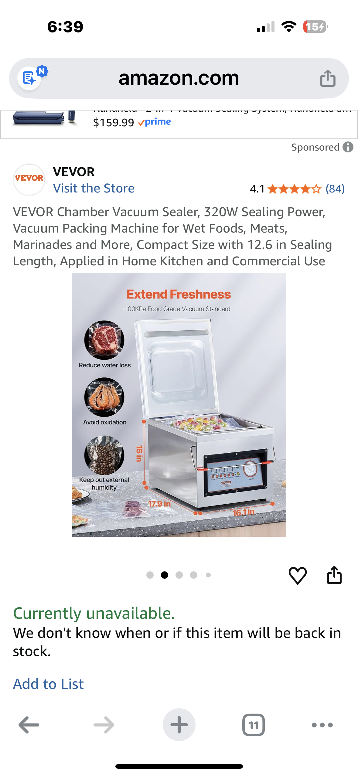 VEVOR Chamber Vacuum Sealer, 320W Sealing Power, Vacuum Packing Machine for Wet Foods, Meats, Marinades and More, Compact Size with 12.6 in Sealing Length, Applied in Home Kitchen and Commercial Use (R738)