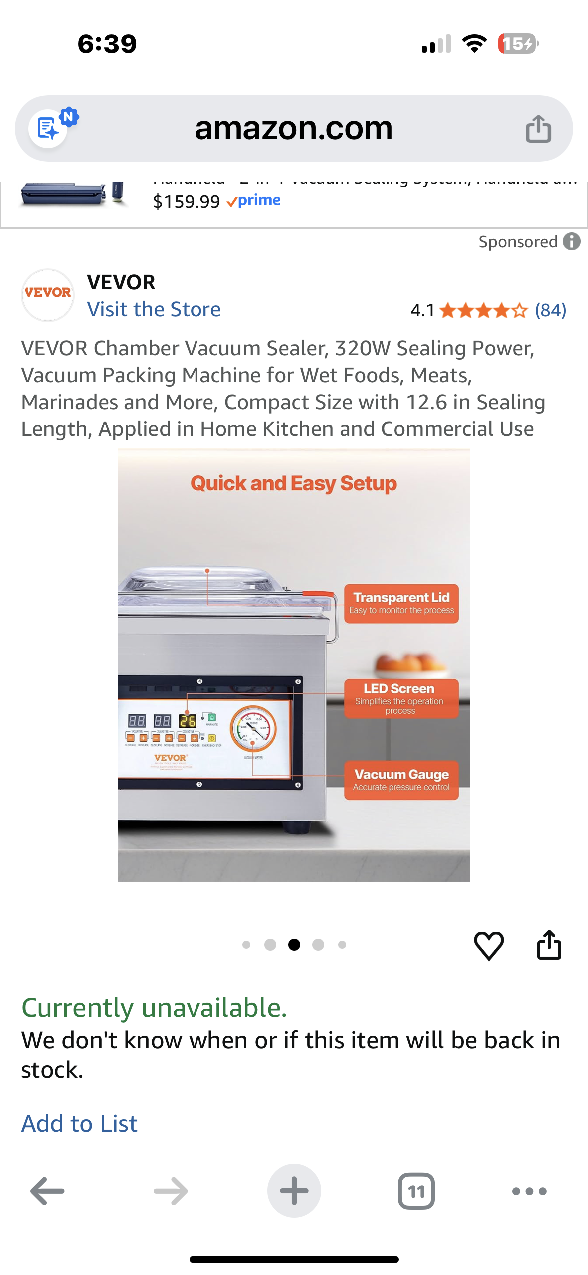 VEVOR Chamber Vacuum Sealer, 320W Sealing Power, Vacuum Packing Machine for Wet Foods, Meats, Marinades and More, Compact Size with 12.6 in Sealing Length, Applied in Home Kitchen and Commercial Use (R738)
