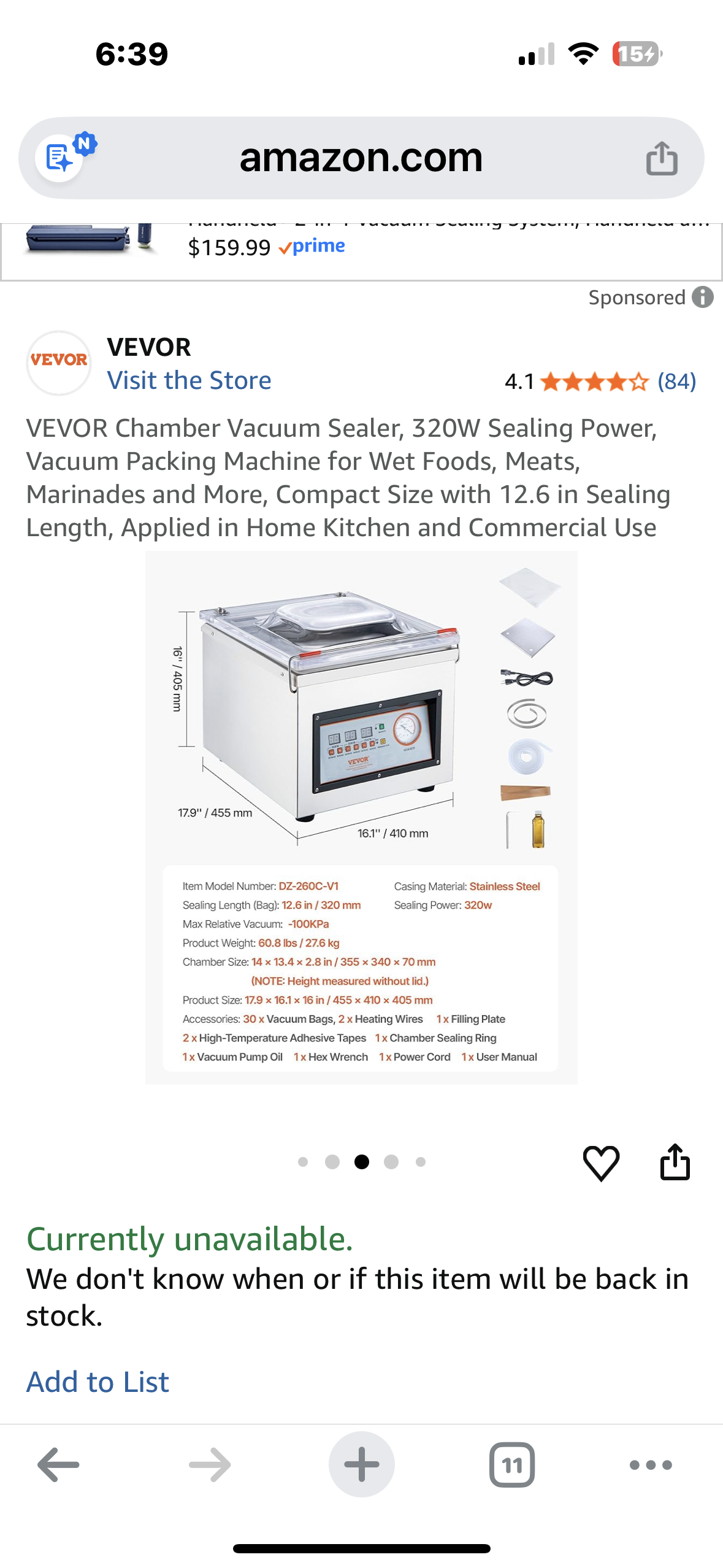 VEVOR Chamber Vacuum Sealer, 320W Sealing Power, Vacuum Packing Machine for Wet Foods, Meats, Marinades and More, Compact Size with 12.6 in Sealing Length, Applied in Home Kitchen and Commercial Use (R738)