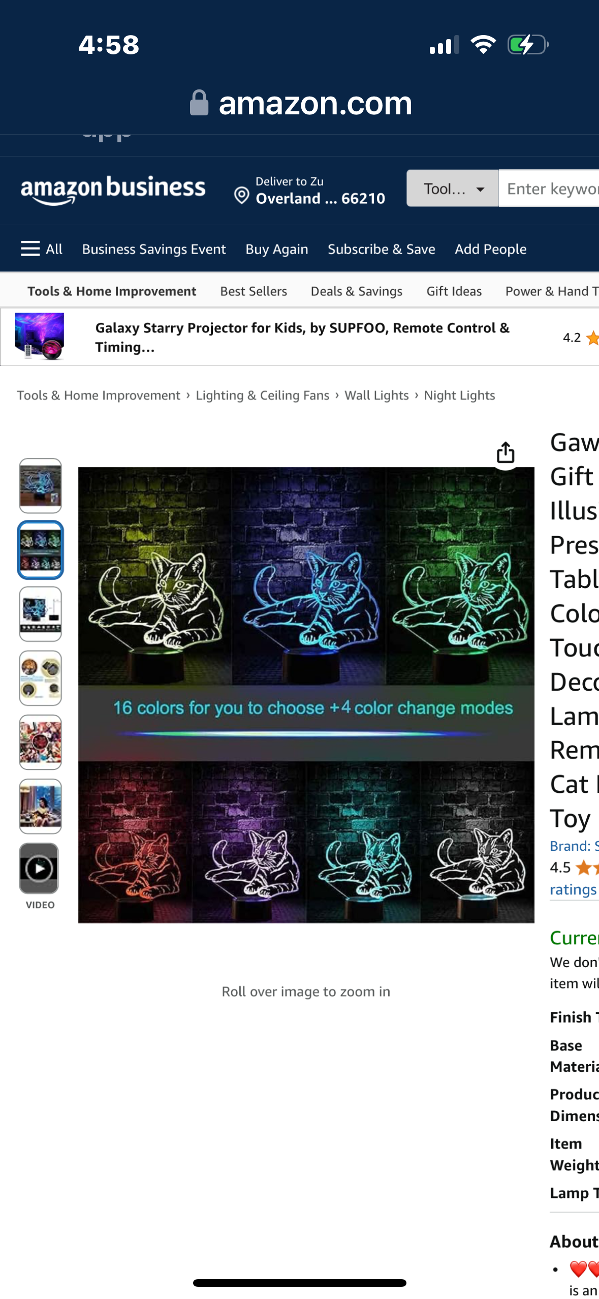 Cat 3D Illusion Birthday Present Beside Table Lamp, 16 Colors Changing Touch Switch Decoration Night Lamp with Remote Control Cat Lover Theme Toy