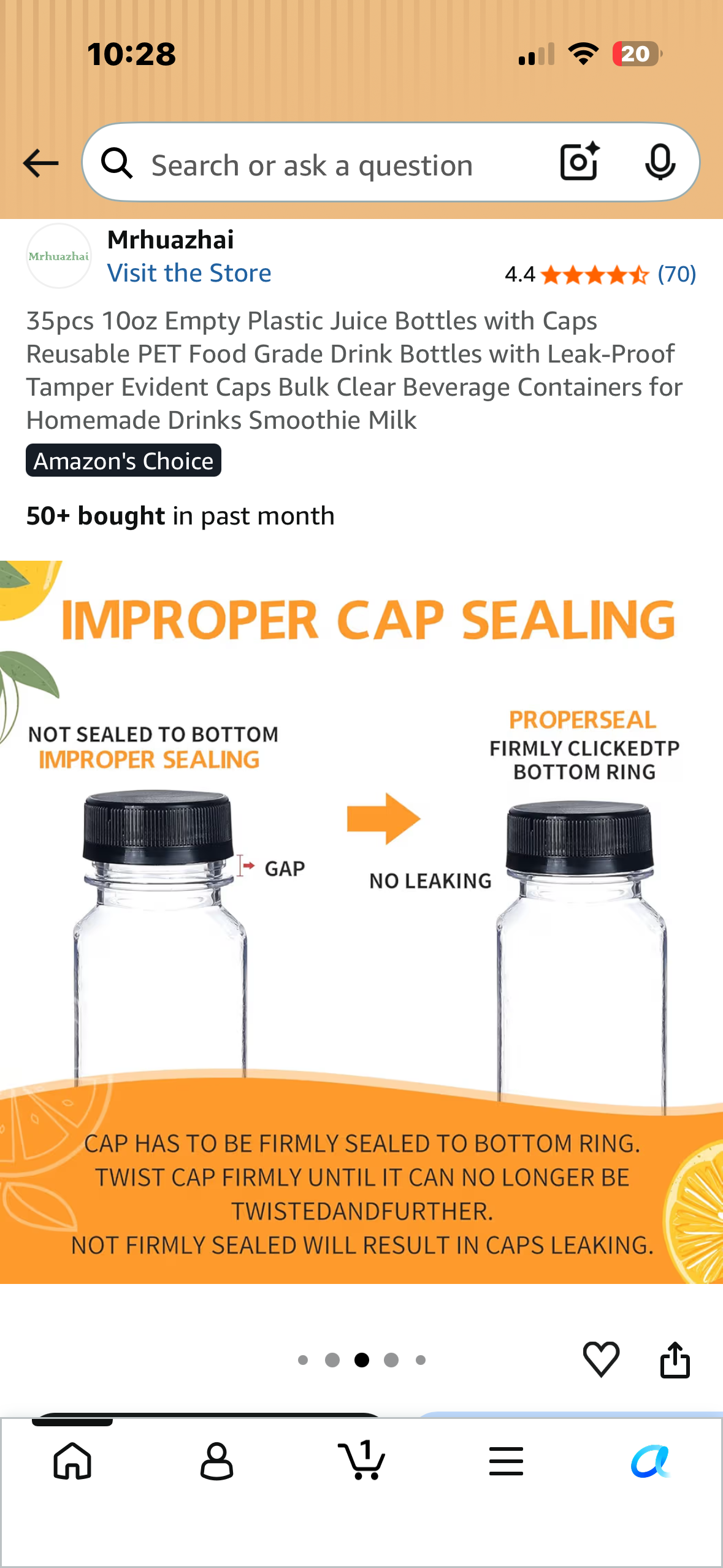 35pcs 10oz Empty Plastic Juice Bottles with Caps, Reusable PET Food Grade Drink Bottles with Leak-Proof Tamper Evident Caps for Homemade Drinks, Smoothies, Milk
