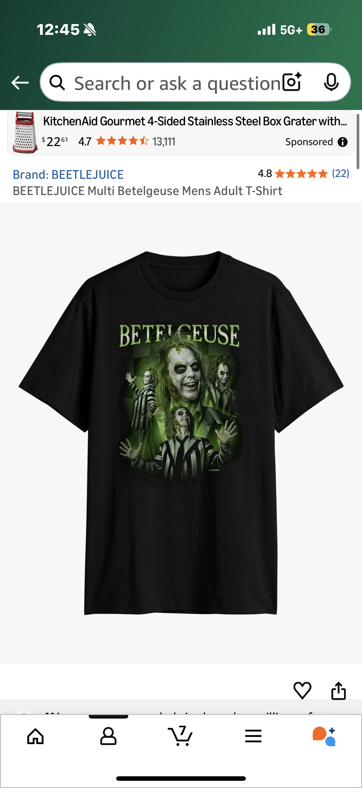 BEETLEJUICE Multi Betelgeuse Mens Adult T-Shirt (Size Large)