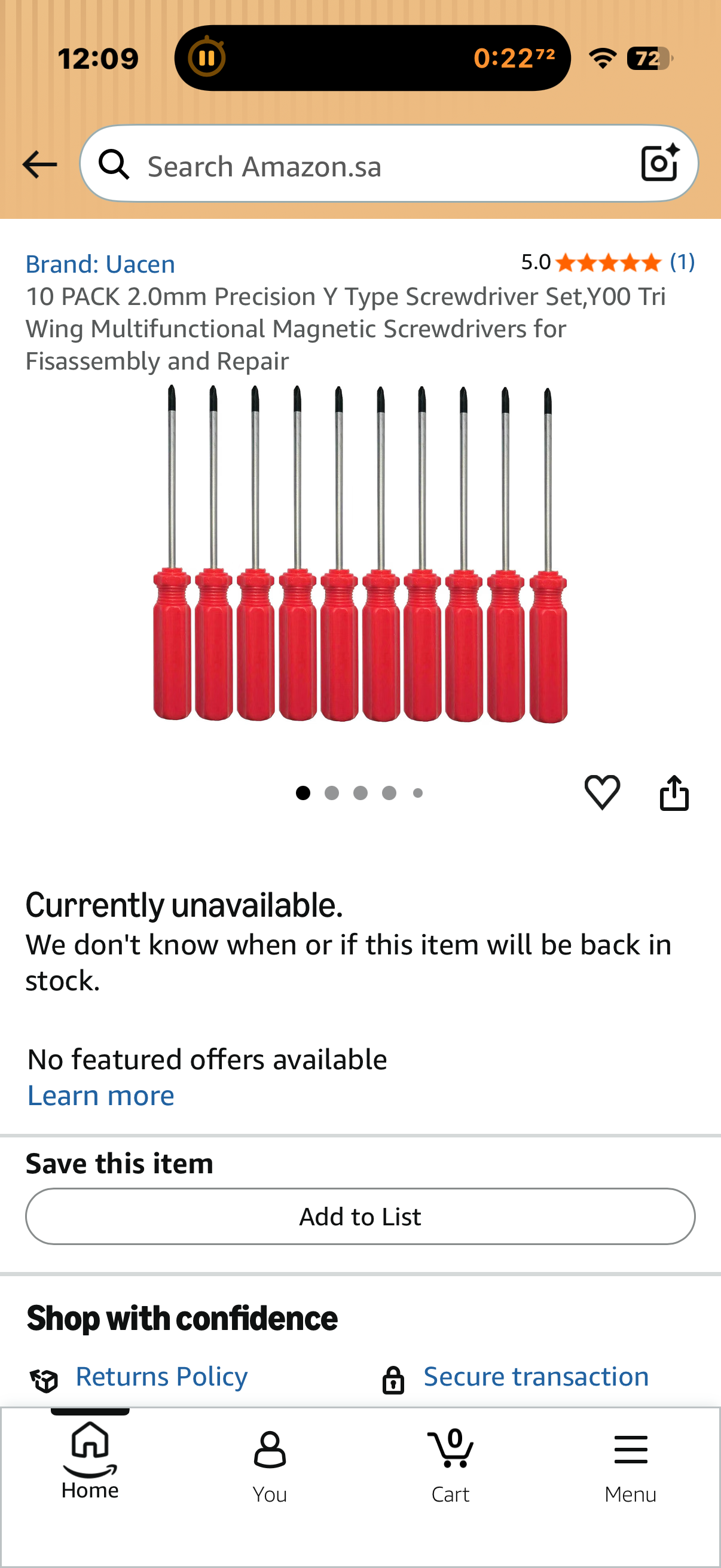 10 PACK 2.0mm Precision Y Type Screwdriver Set,Y00 Tri Wing Multifunctional Magnetic Screwdrivers for Fisassembly and Repair