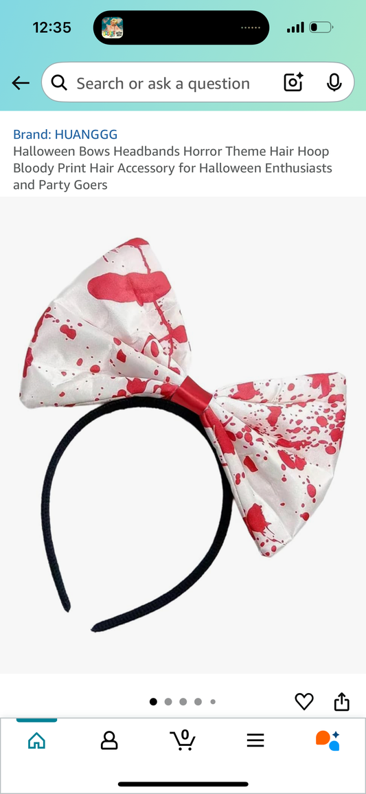 Halloween Bows Headbands Horror Theme Hair Hoop Bloody Print Hair Accessory for Halloween Enthusiasts and Party Goers