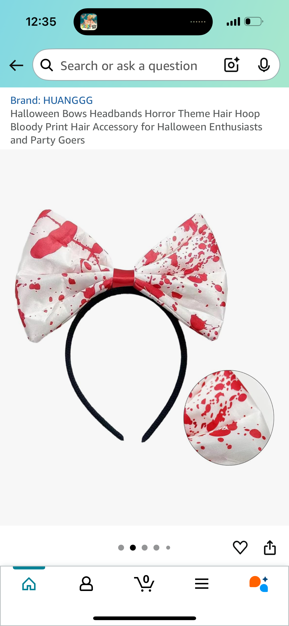 Halloween Bows Headbands Horror Theme Hair Hoop Bloody Print Hair Accessory for Halloween Enthusiasts and Party Goers