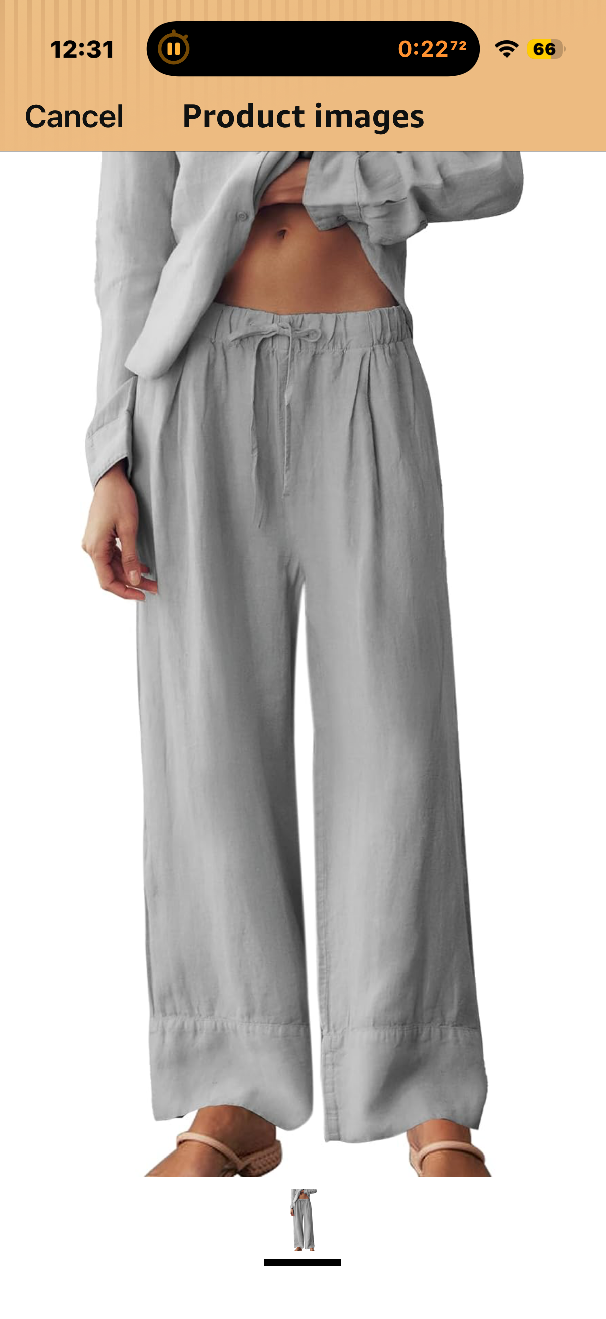 Ainangua Women Linen Palazzo Pants Casual Elasticated Drawstring Waist Wide Leg Trousers Trendy Beach Travel Outfits (Size Small)