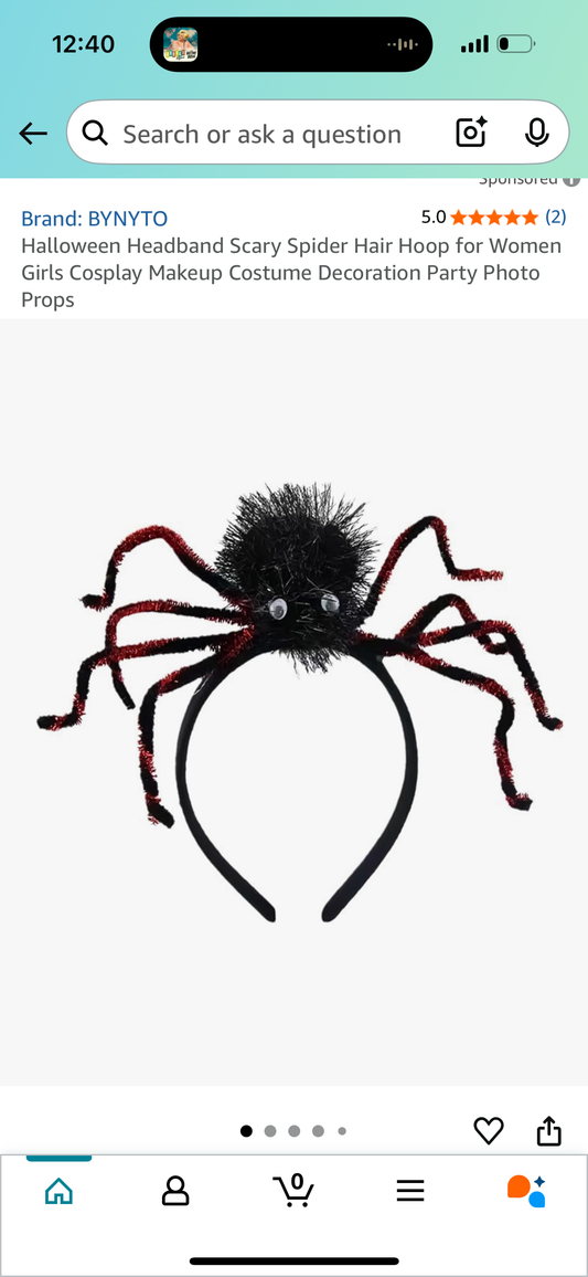 Comdoit Halloween Headband Spider Hair Hoop Halloween Spider Hair Accessories for Women Girls Cosplay Makeup Costume Decoration Party Photo Props Red 1Pcs