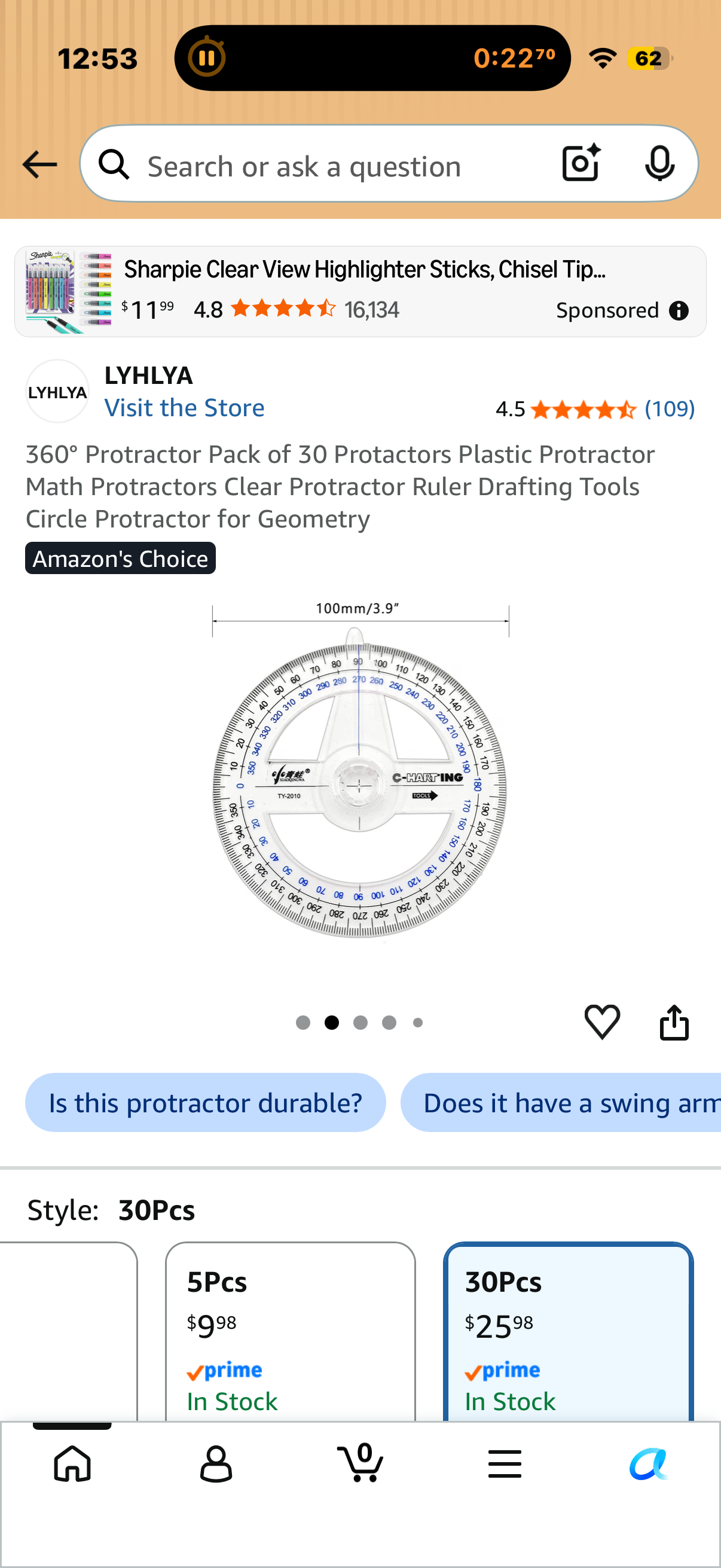 360° Protractor Pack of 30 Protactors Plastic Protractor Math Protractors Clear Protractor Ruler Drafting Tools Circle Protractor for Geometry