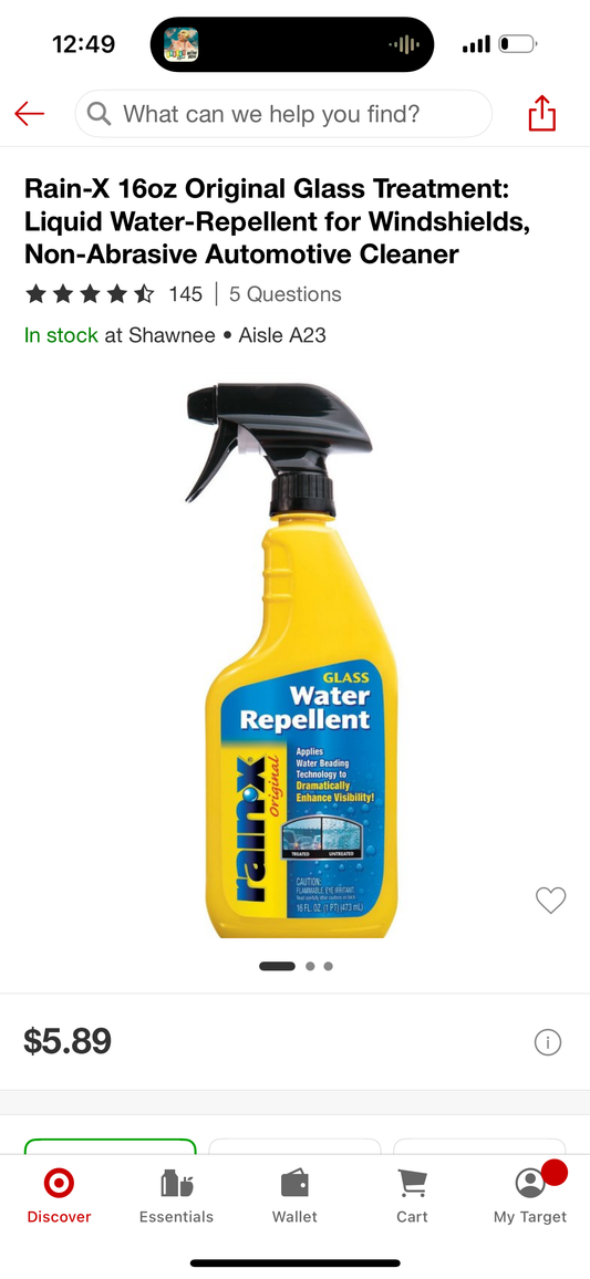 Rain-x 16oz Original Glass Treatment: Liquid Water-Repellent for Windshields, Non-Abrasive Automotive Cleaner