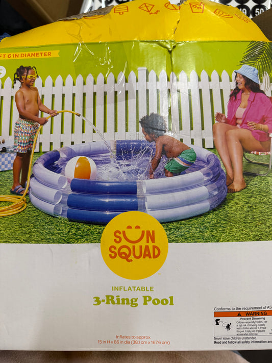 Inflatable 3 Ring Pool 5ft 6 inches