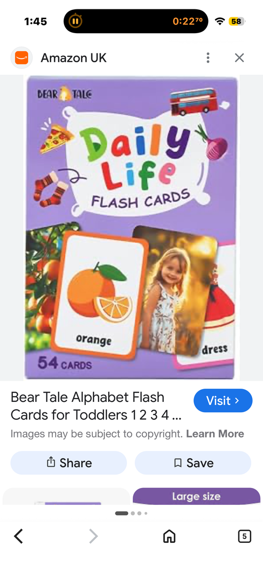 Alphabet Flash Cards for Toddlers 1 2 3 4 5 6 Years About Daily Life, 54pcs Double Sided Printed Kids Toddler FlashCards, Early Learning Educational Toys for Kindergarten Preschooler