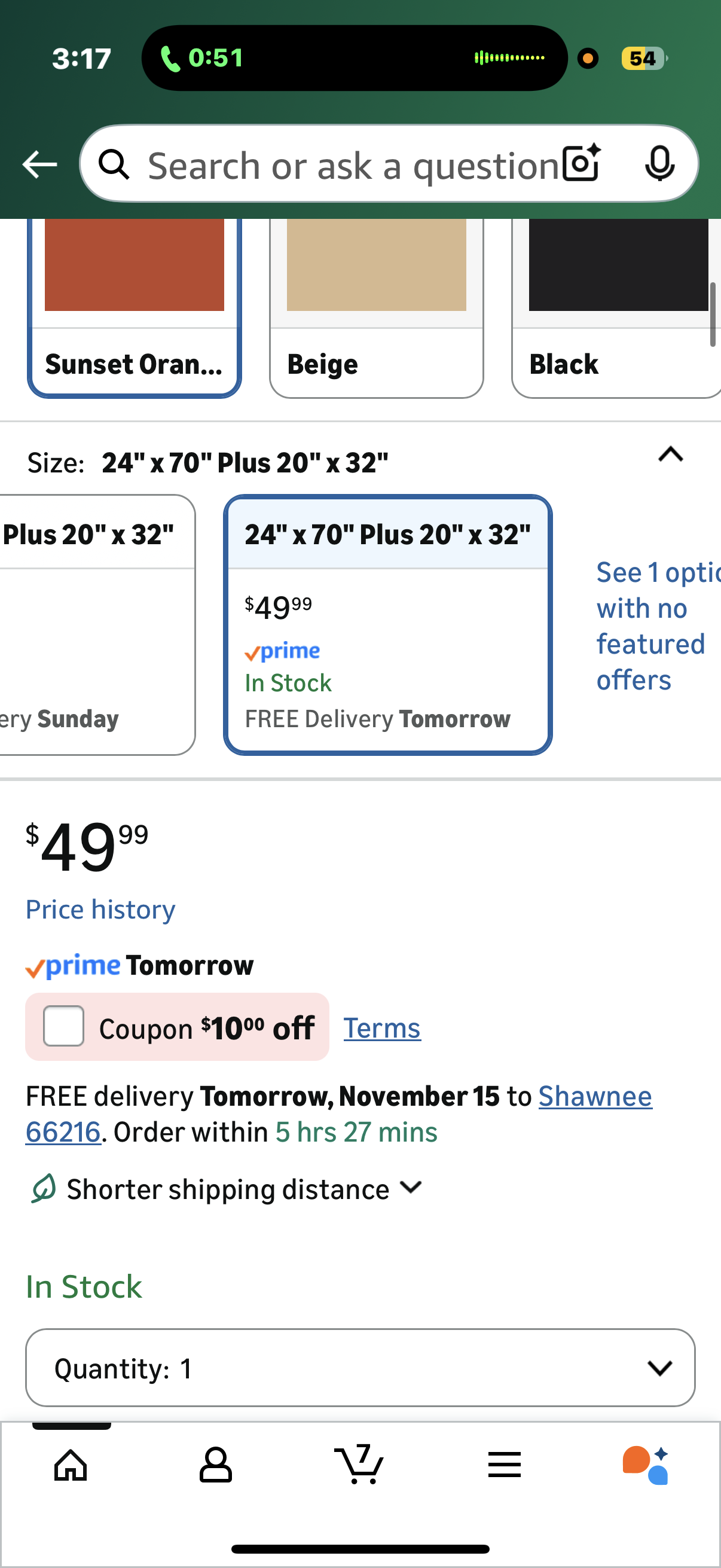 Bathroom Rugs and Mats Sets, 2 Piece Thick Absorbent Chenille Bath Mat Rug Set Non Slip, Soft Shaggy Bath Room Floor Mats for Bathroom, Machine Washable (Sunset Orange, 24" x 70" Plus 20" x 32