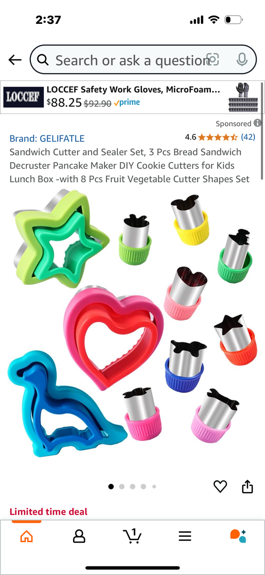 Sandwich , fruit and Vege Cutter and Sealer Set, 3 Pcs Bread Sandwich Decruster Pancake Maker DIY Cookie Cutters for Kids Lunch Box -with 8 Pcs Fruit Vegetable Cutter Shapes Set