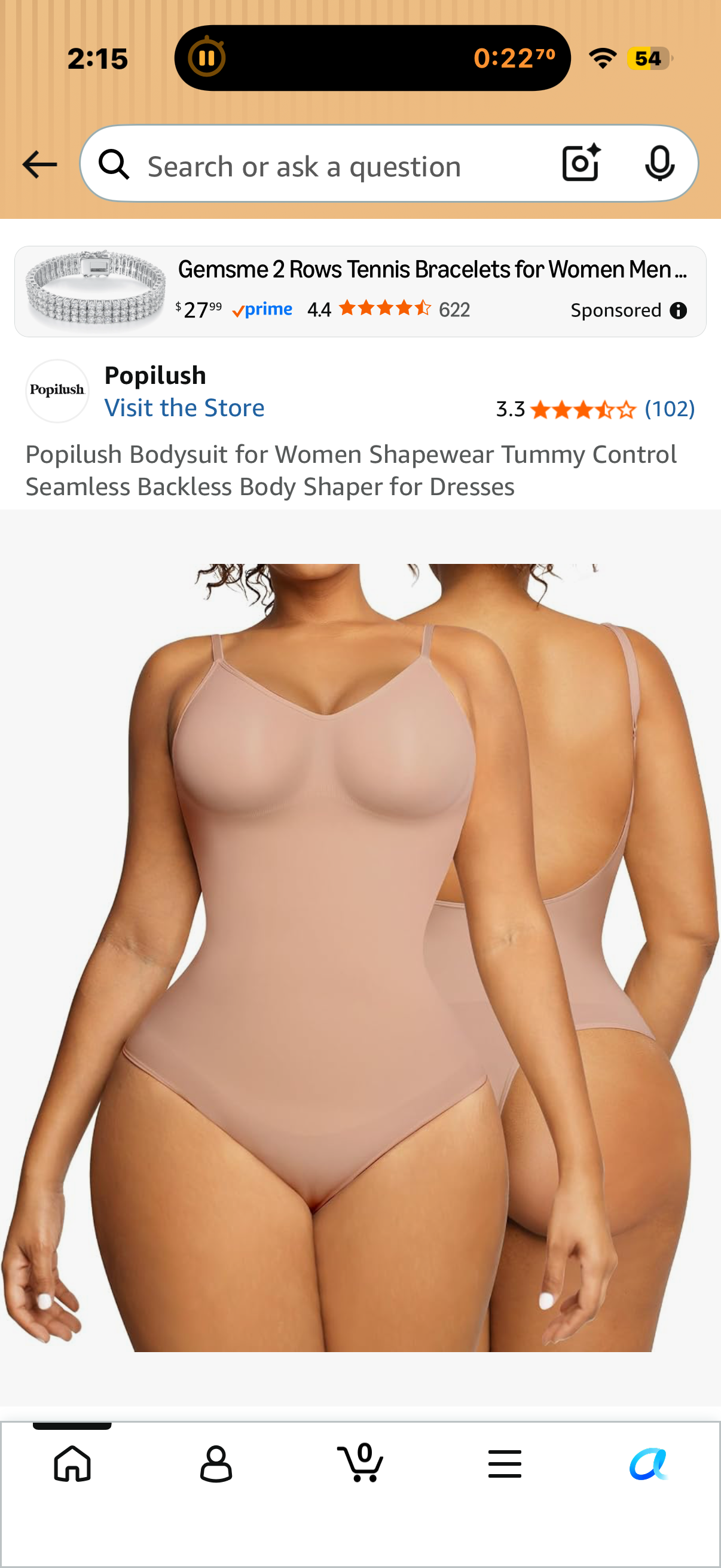 Popilush Bodysuit for Women Shapewear Tummy Control Seamless Backless Body Shaper for Dresses (Size 5XL)