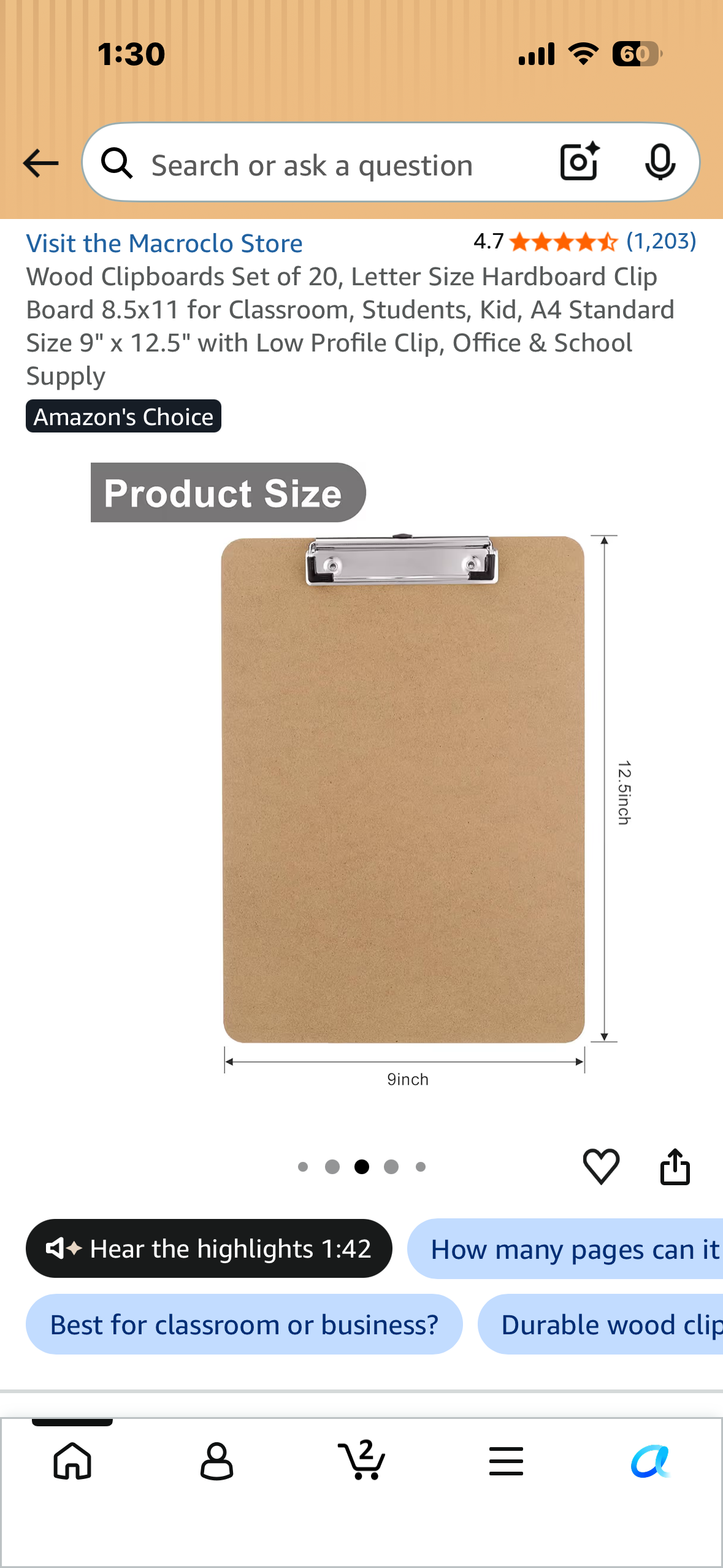 Set of 20 Wood Clipboards, Letter Size Hardboard Clip Board, Standard Size 9" x 12.5" with Low Profile Clip, Office & School Supply