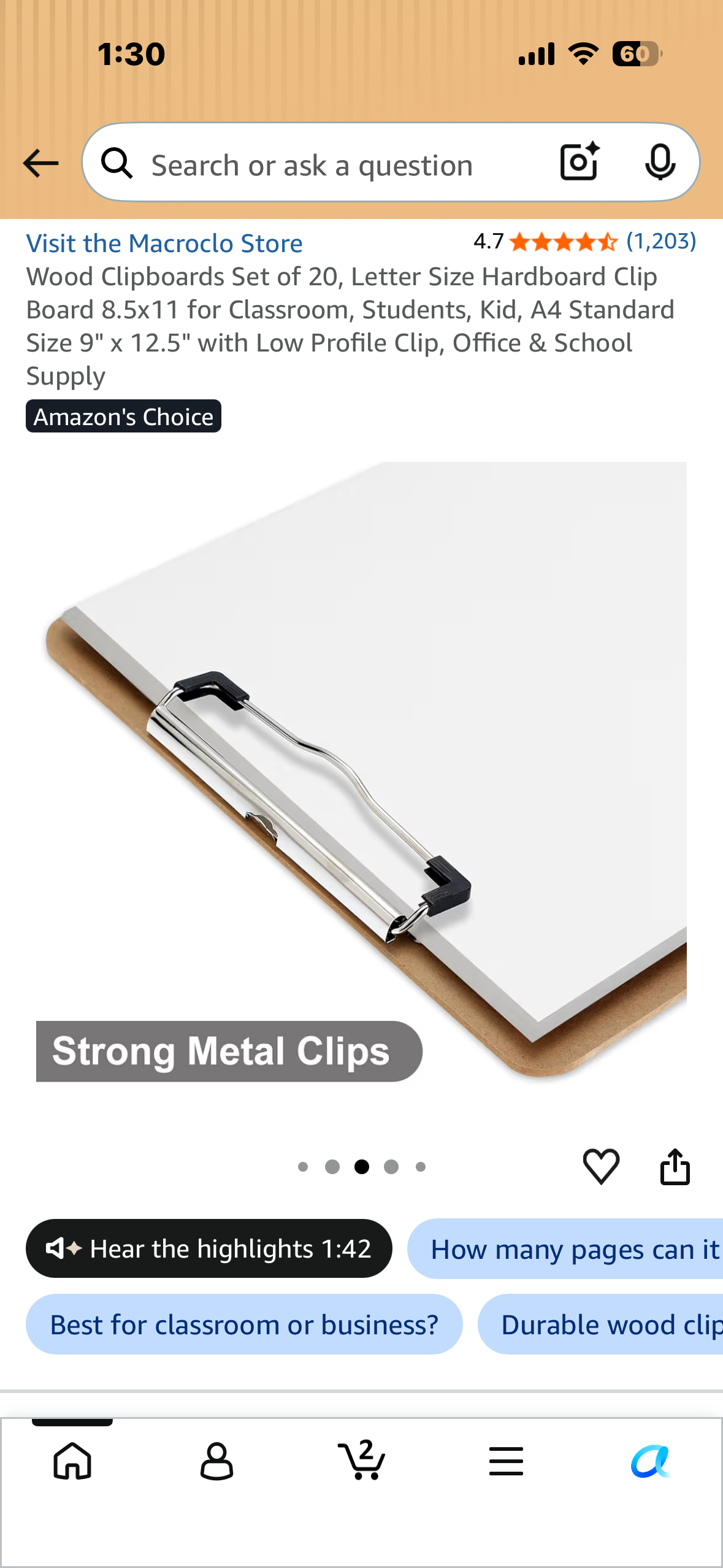 Set of 20 Wood Clipboards, Letter Size Hardboard Clip Board, Standard Size 9" x 12.5" with Low Profile Clip, Office & School Supply