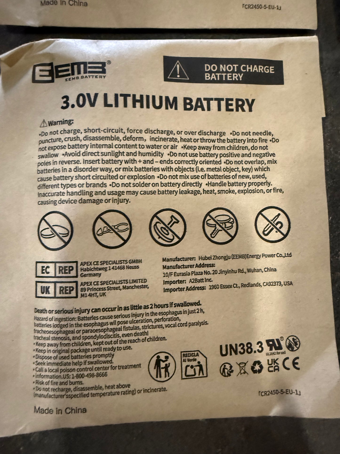 CR2450 Battery 20 Pack, CR 2450 Lithium Batteries, 3V Coin Button Cell Battery Long Lasting, High Capacity for Car Key Fob, Garage Door Opener, Flameless Candles, Smart Sensors, Remote Control