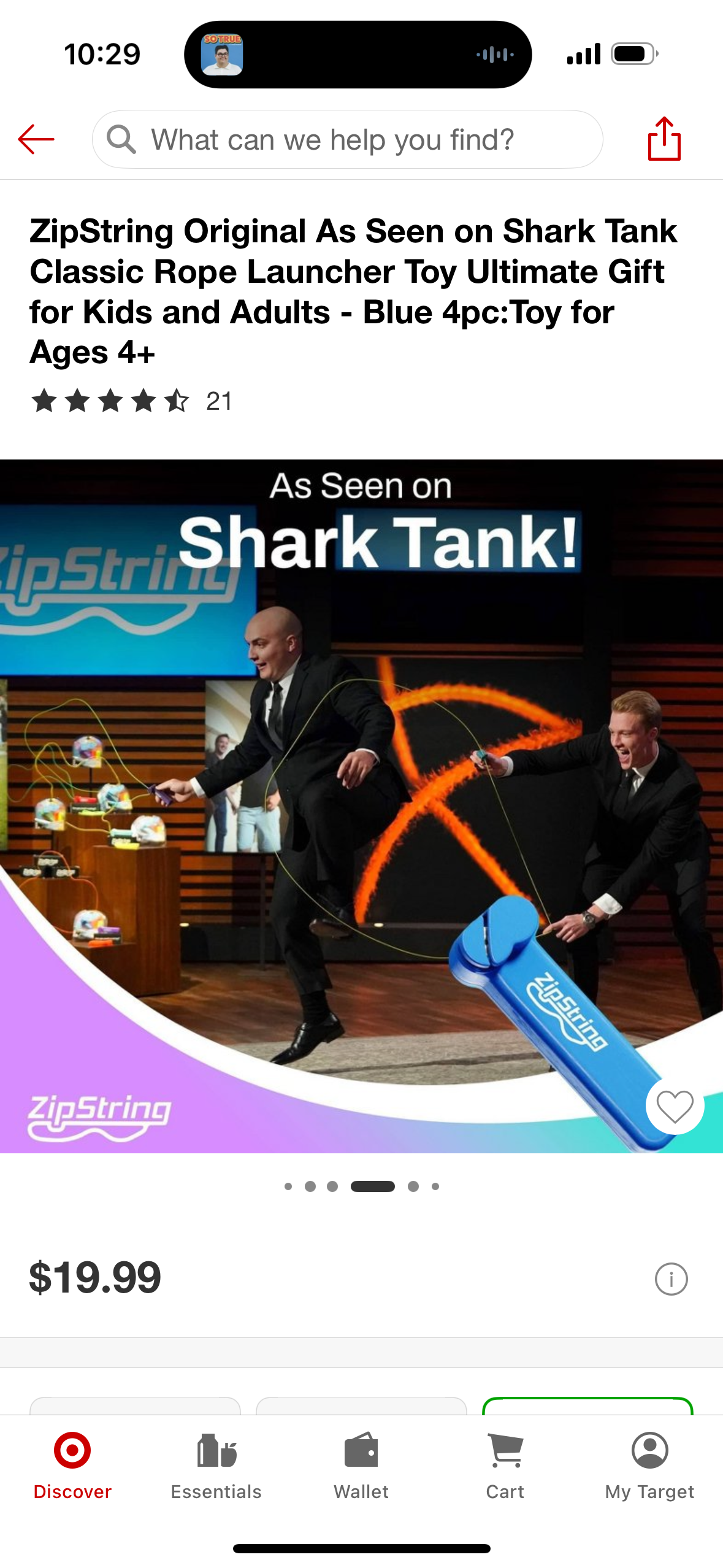 ZipString Original As Seen on Shark Tank Classic Rope Launcher Toy Ultimate Gift for Kids and Adults - Blue 4pc:Toy for Ages 4+