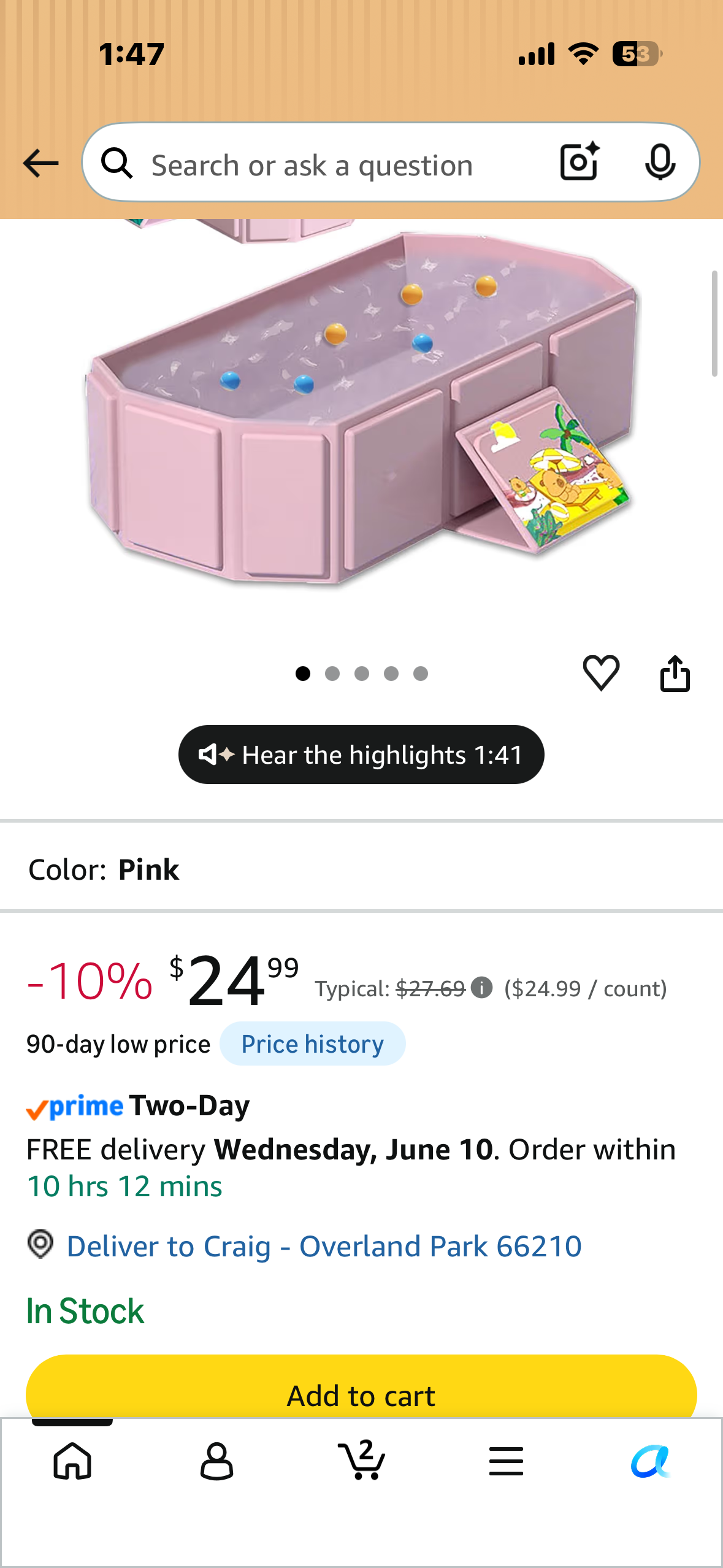 Foldable Baby Bathtub, Portable, Non-Slip, with Drain Plug, Boys and Girls Bathroom Water Pool, Cat and Dog Pet Wash Shower Basin (Pink)