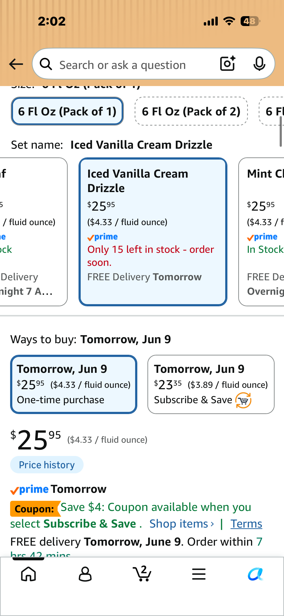 Javvy Cold Brew Coffee Concentrate Instant Coffee, Smooth Arabica Iced Coffee & Espresso Concentrate, 35 Servings, Iced Vanilla Cream Drizzle, 1 Pack
