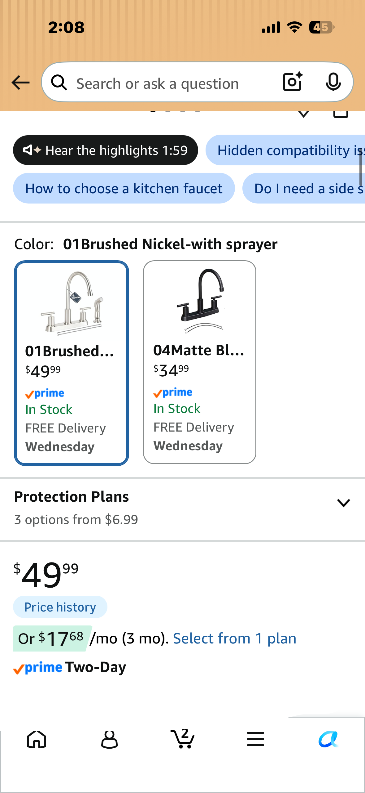 Kitchen Sink Faucet, Brushed Nickel Kitchen Faucet with Sprayer, 3 or 4 Hole Faucet for Kitchen Sink, Stainless Steel Touch Kitchen Faucet with Side Sprayer
