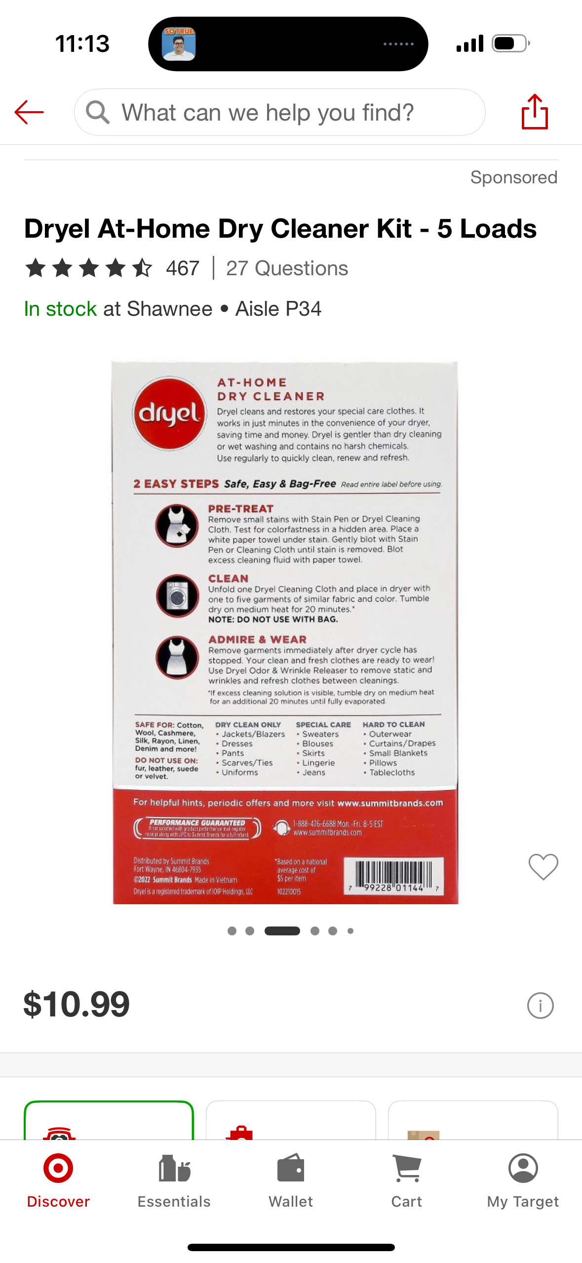 Dryel At-Home Dry Cleaner Kit - 5 Loads