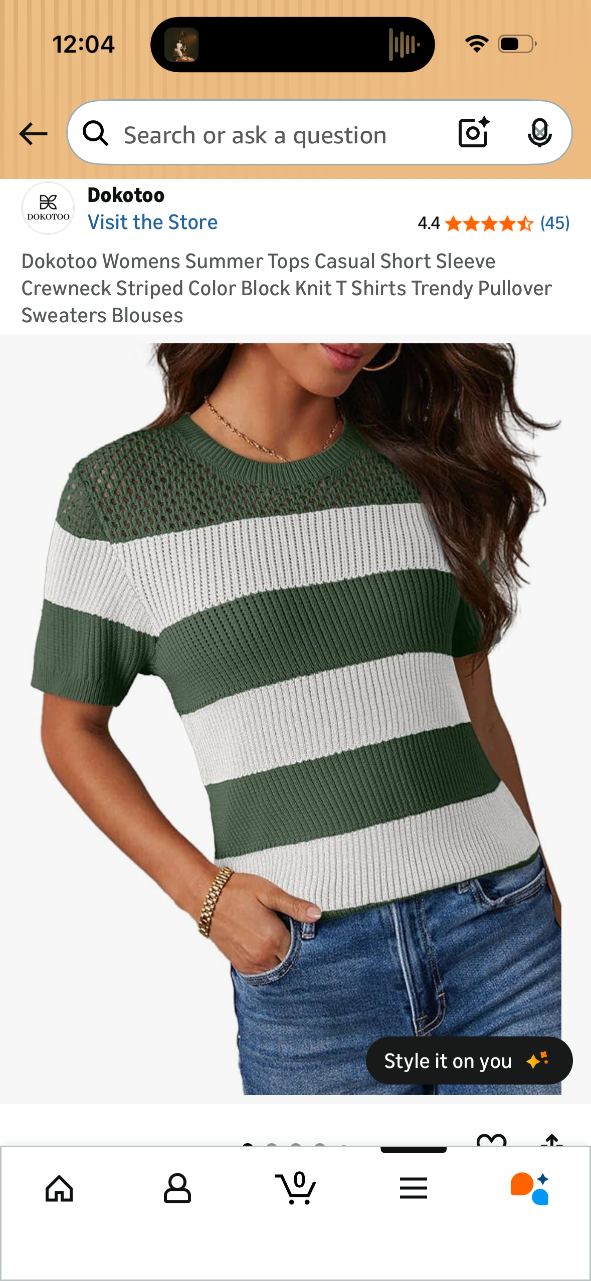 Dokotoo Womens Summer Tops Casual Short Sleeve Crewneck Striped Color Block Knit T Shirts Trendy Pullover Sweaters Blouses, Blue and Pink (Size Small)