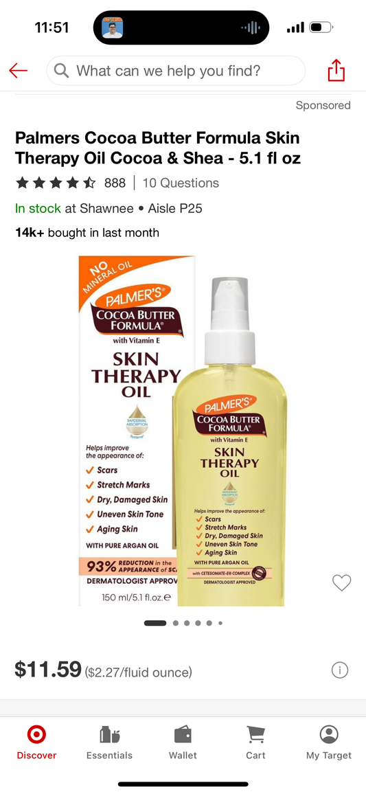 Palmers Cocoa Butter Formula Skin Therapy Oil Cocoa & Shea - 5.1 fl oz