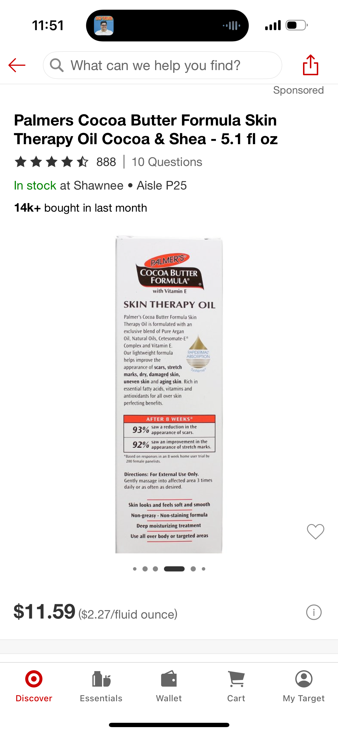 Palmers Cocoa Butter Formula Skin Therapy Oil Cocoa & Shea - 5.1 fl oz