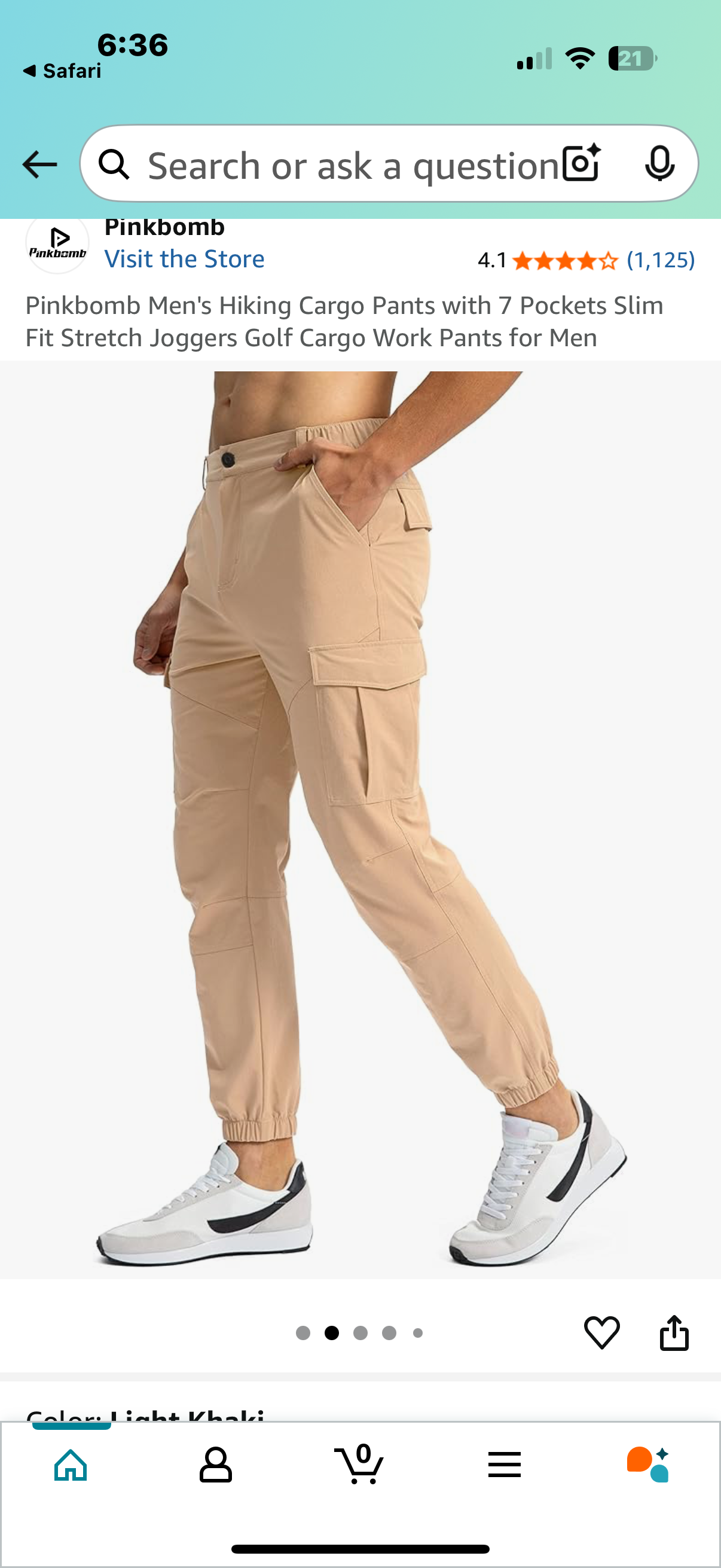 Pinkbomb Men's Hiking Cargo Pants with 7 Pockets Slim Fit Stretch Joggers Golf Cargo Work Pants for Men (Size Large )