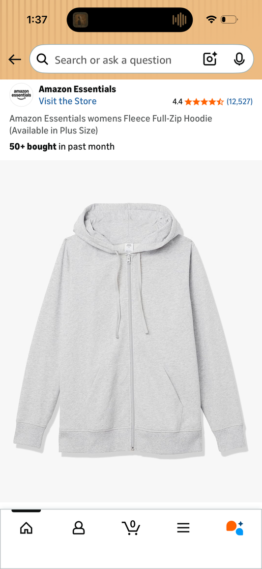 Amazon Essentials womens Fleece Full-Zip Hoodie (Size XX-Large)