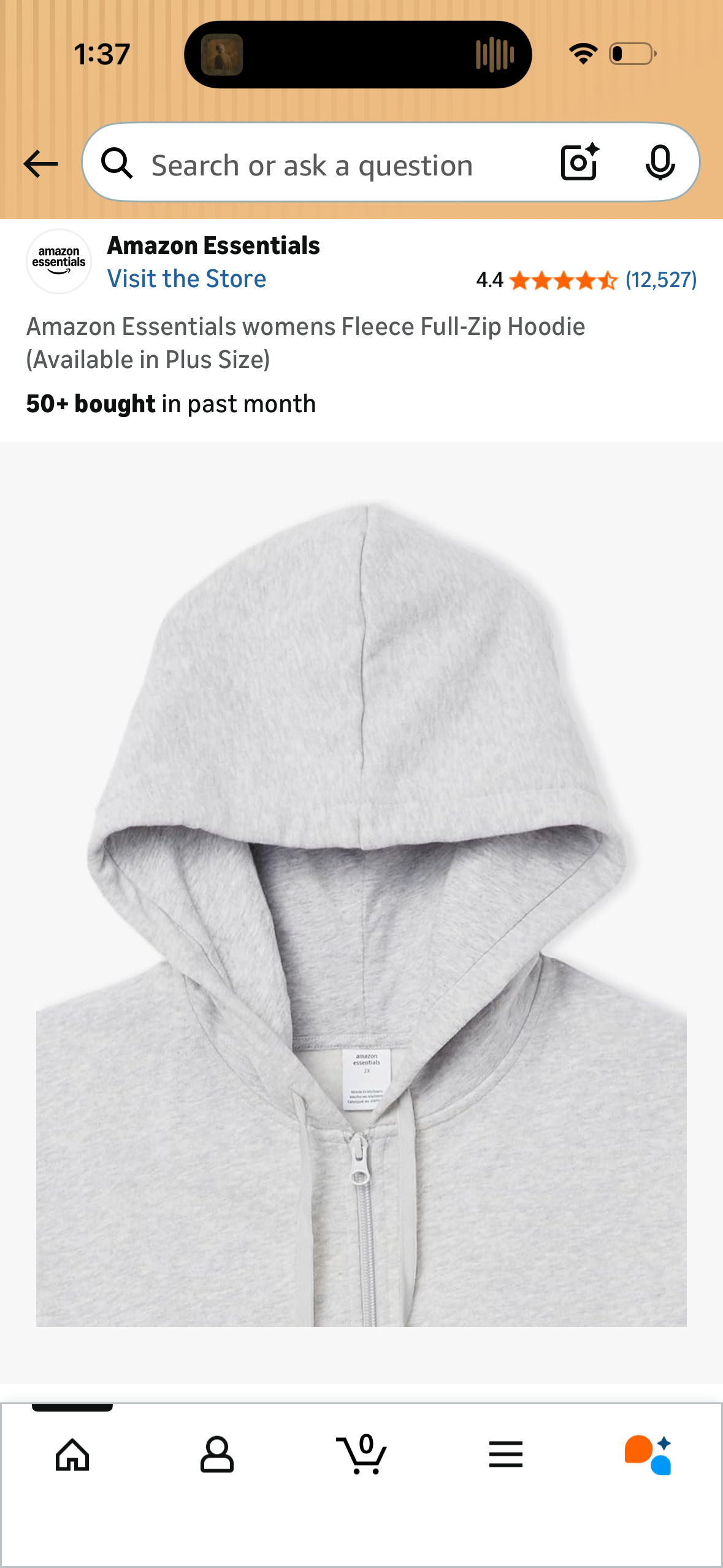 Amazon Essentials womens Fleece Full-Zip Hoodie (Size XX-Large)