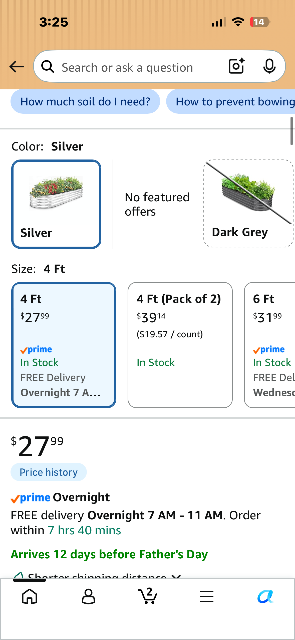Utopia Galvanized Raised Home Garden Bed Kit 4x2x1ft, Easy Assembly, Metal Raised Bed for Gardening Vegetables, Fruits, Flowers -Silver