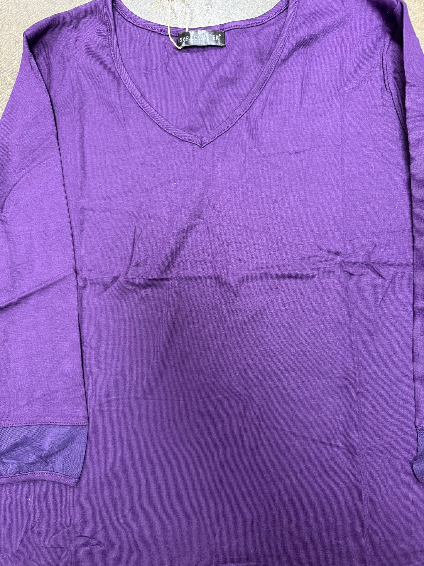 Syellowafter Womens V Neck 3/4 Sleeve Summer Tops Casual Loose Fit T Shirts Basic Tees Hot Pink (Size Small )