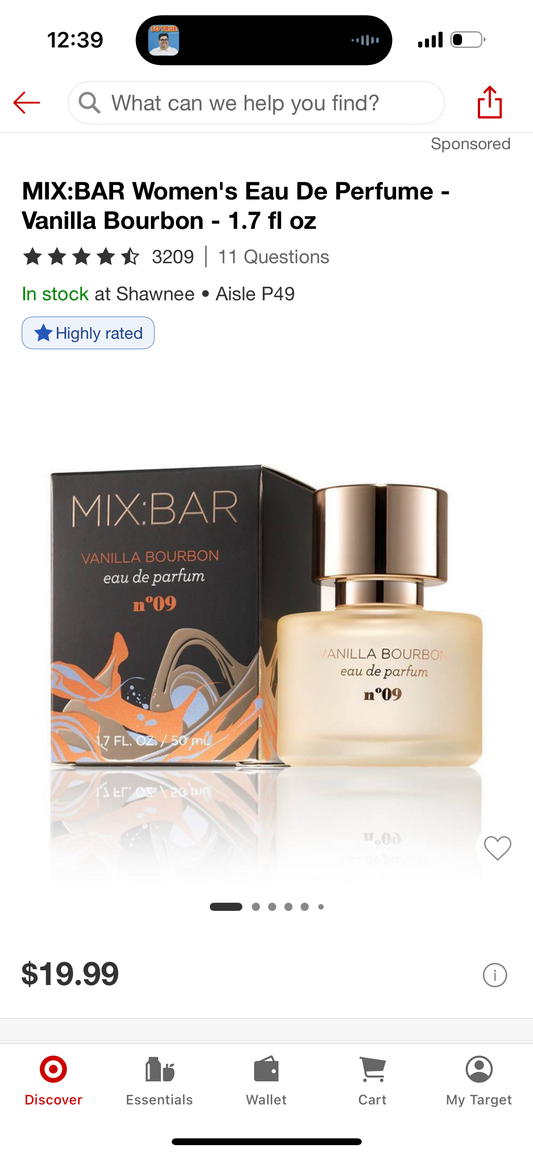 MIX:BAR Women's Eau De Perfume - Vanilla Bourbon - 1.7 fl oz