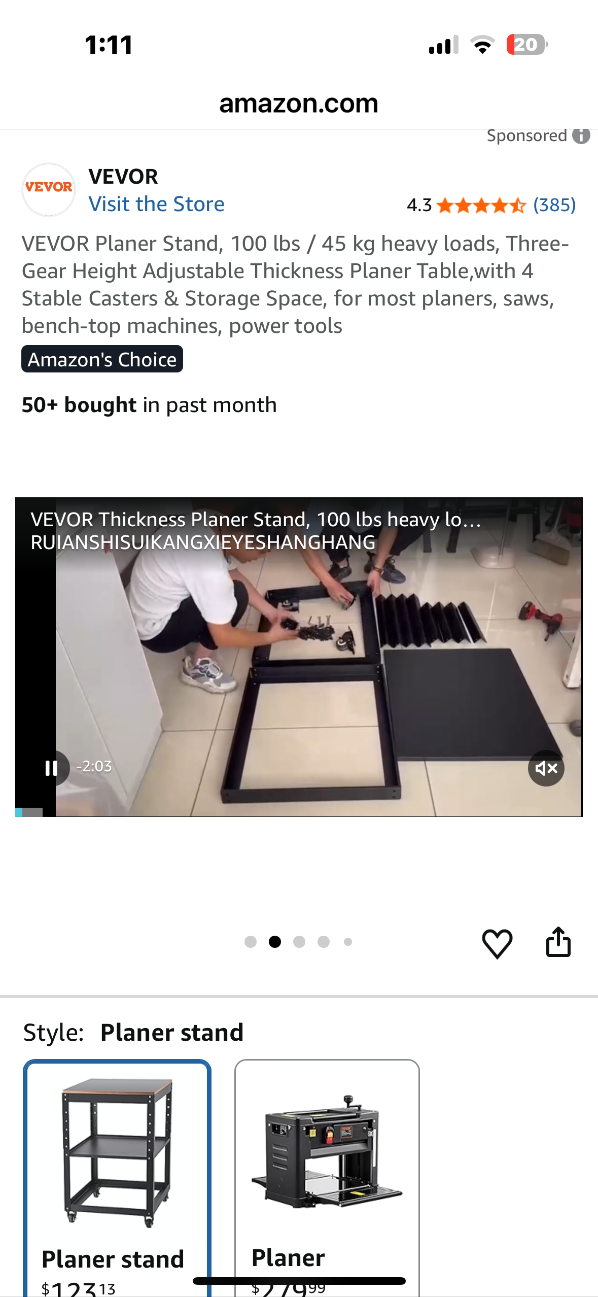 VEVOR Portable Workbench,Planer Stand, 100 lbs / 45 kg heavy loads,  Adjustable Thickness Planer Table, with 4 Stable Casters & Storage Space, for most planers, saws, bench-top machines, power tools (G905)