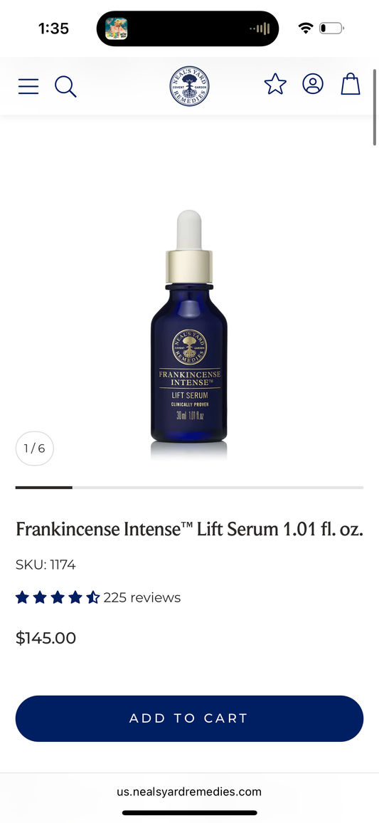 NEALS YARD REMEDIES Frankincense Lifting Facial Serum, 30 ML