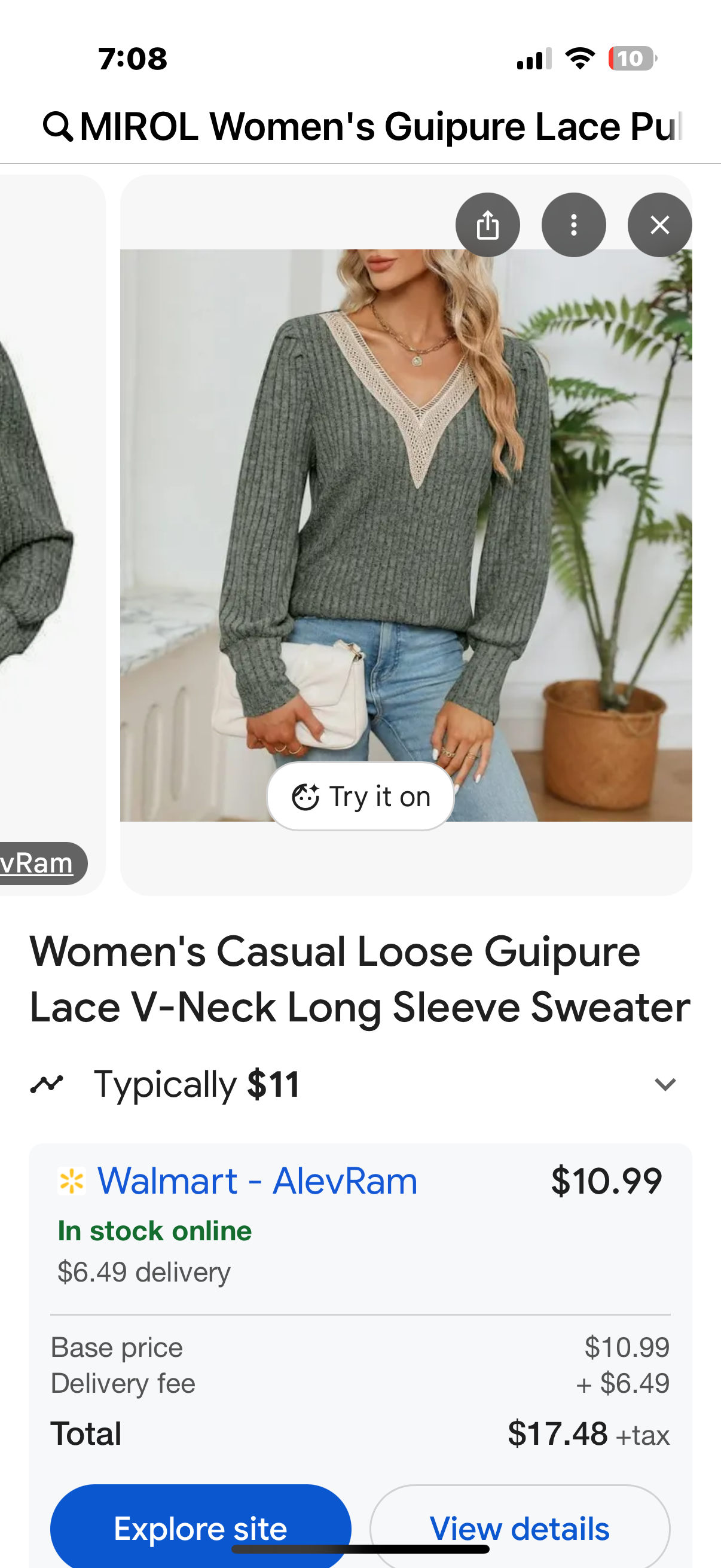 MIROL Women's Guipure Lace Pullover Sweater V Neck Long Sleeve Solid Crochet Knit Tops Casual Fall Sweater Blouses Mint (Size Large)