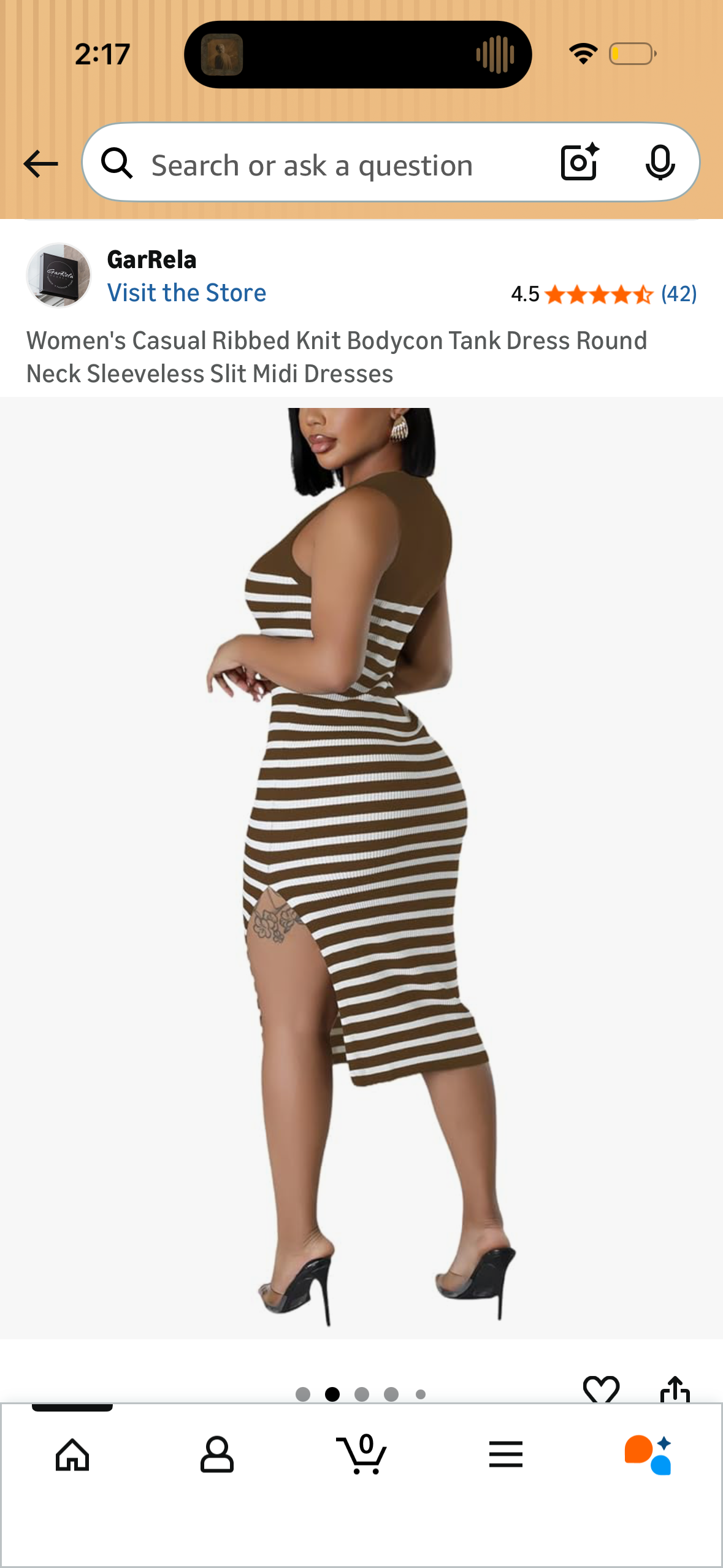 Women's Casual Ribbed Knit Bodycon Tank Dress Round Neck Sleeveless Slit Midi Dresses
 (Size Small)