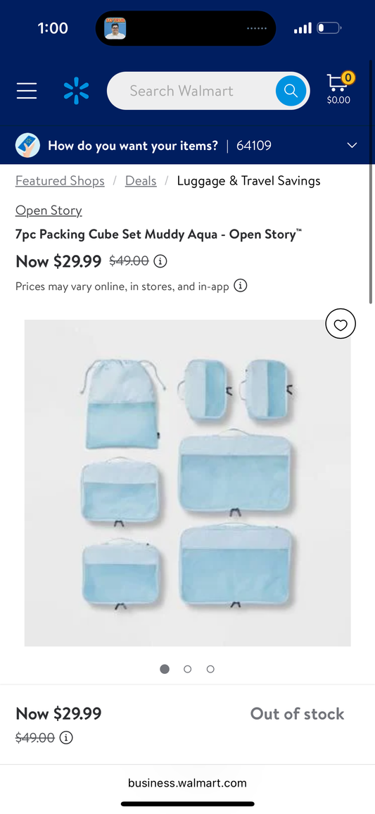 7pc Packing Cube Set with Compression - Open Story™ Blue