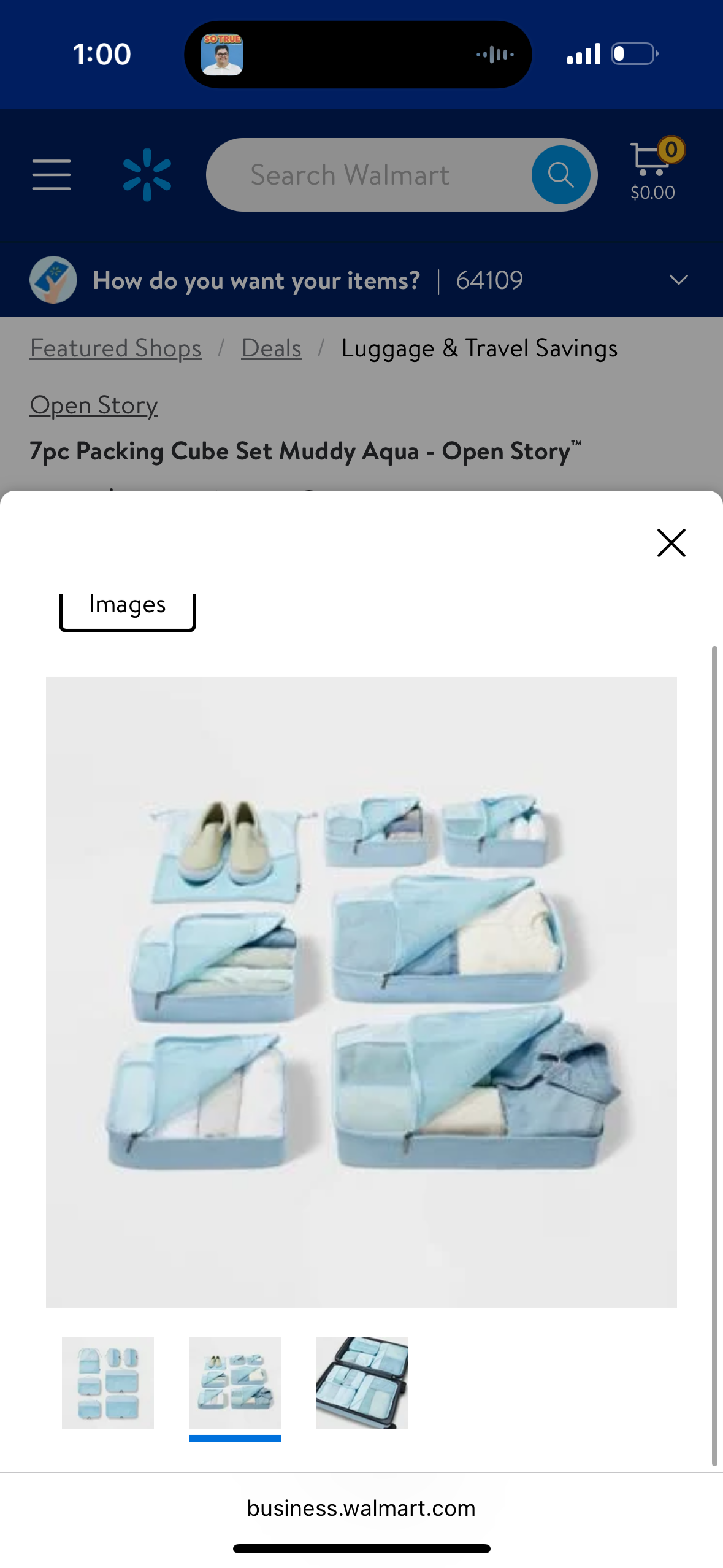 7pc Packing Cube Set with Compression - Open Story™ Blue