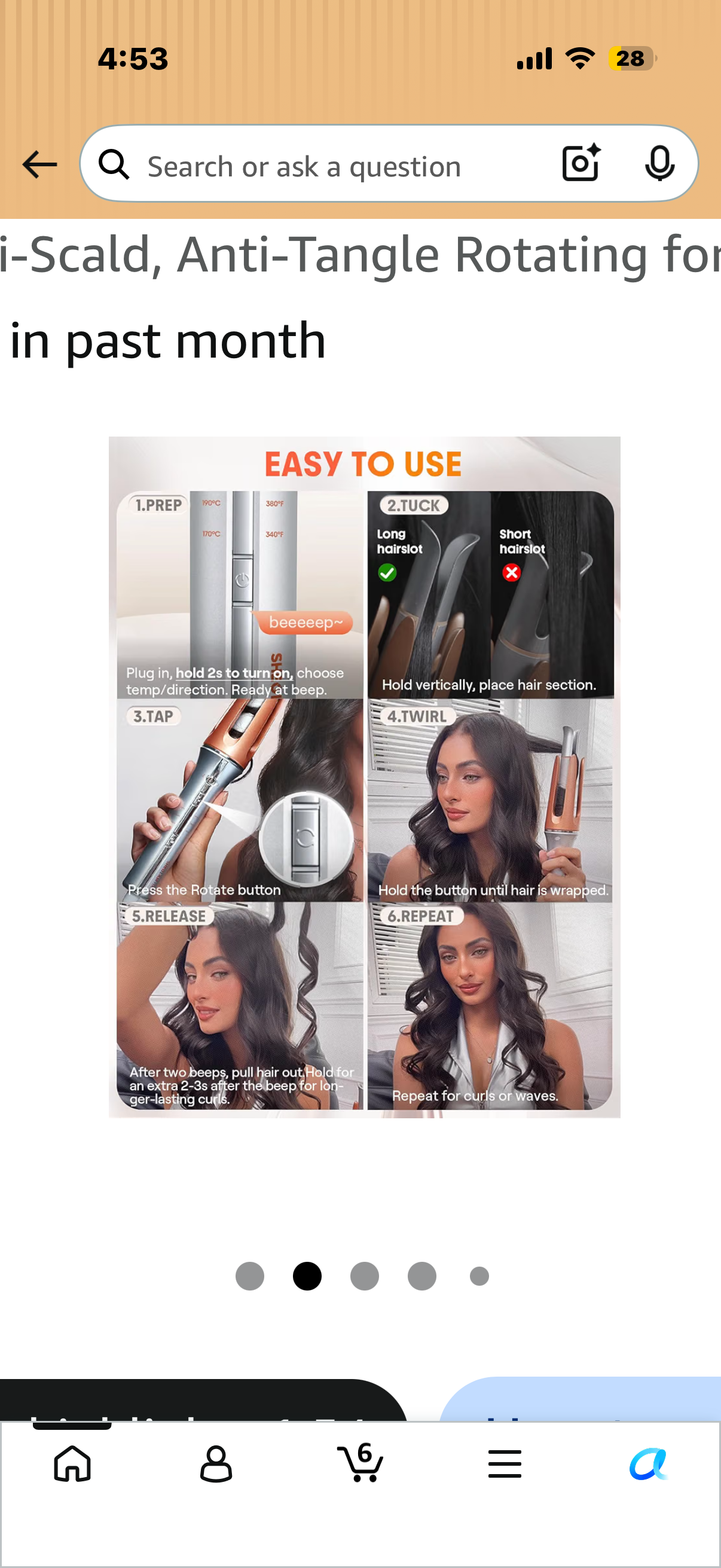 SHEGLAM Automatic Curling Iron 1 inch with 3 Temperatures Fast Heating, 2-Way Rotation, Automatic Shut-Off, Anti-Scald, Anti-Tangle Rotating for Hair Styling