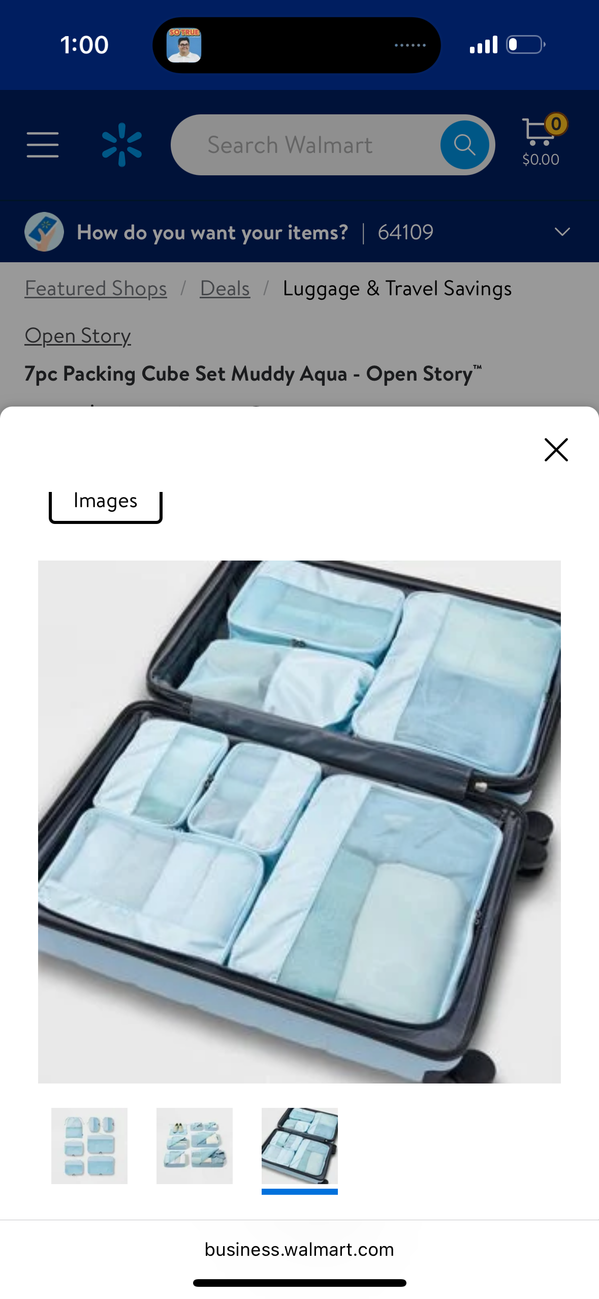 7pc Packing Cube Set with Compression - Open Story™ Blue