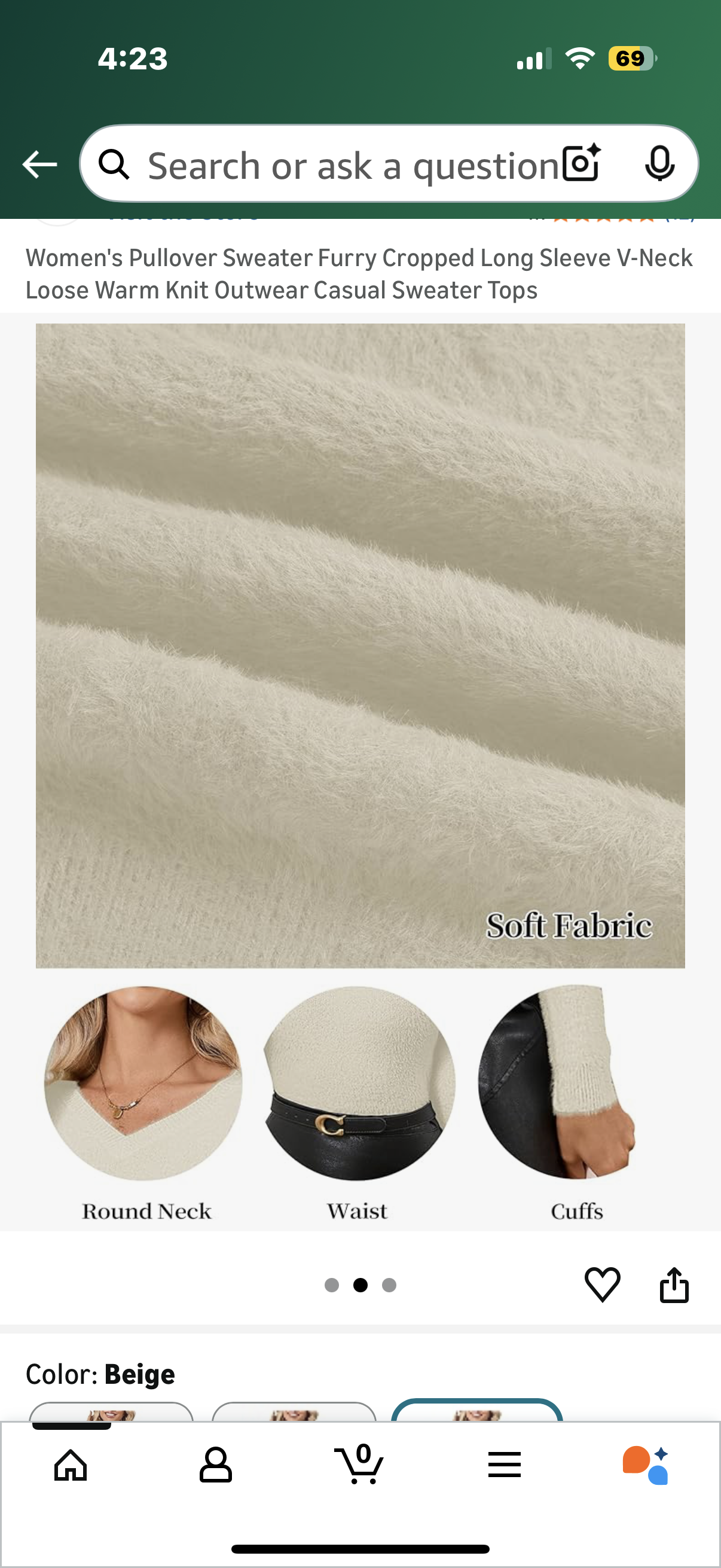 Women's Pullover Sweater Furry Cropped Long Sleeve V-Neck Loose Warm Knit Outwear Casual Sweater Tops